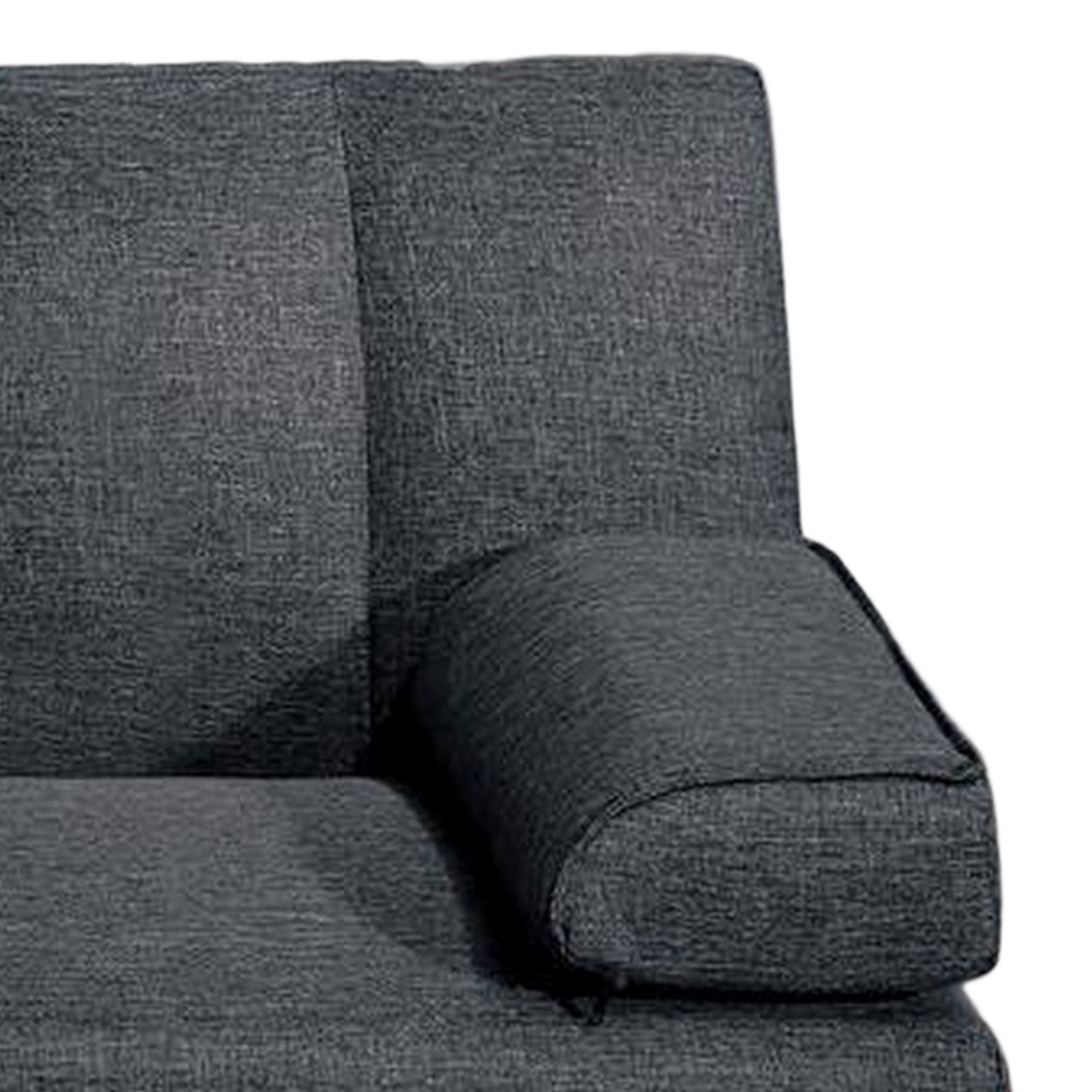 Dora 71 Inch Adjustable Futon Sofa Bed With Vertical Channel Tufting, Black- Saltoro Sherpi