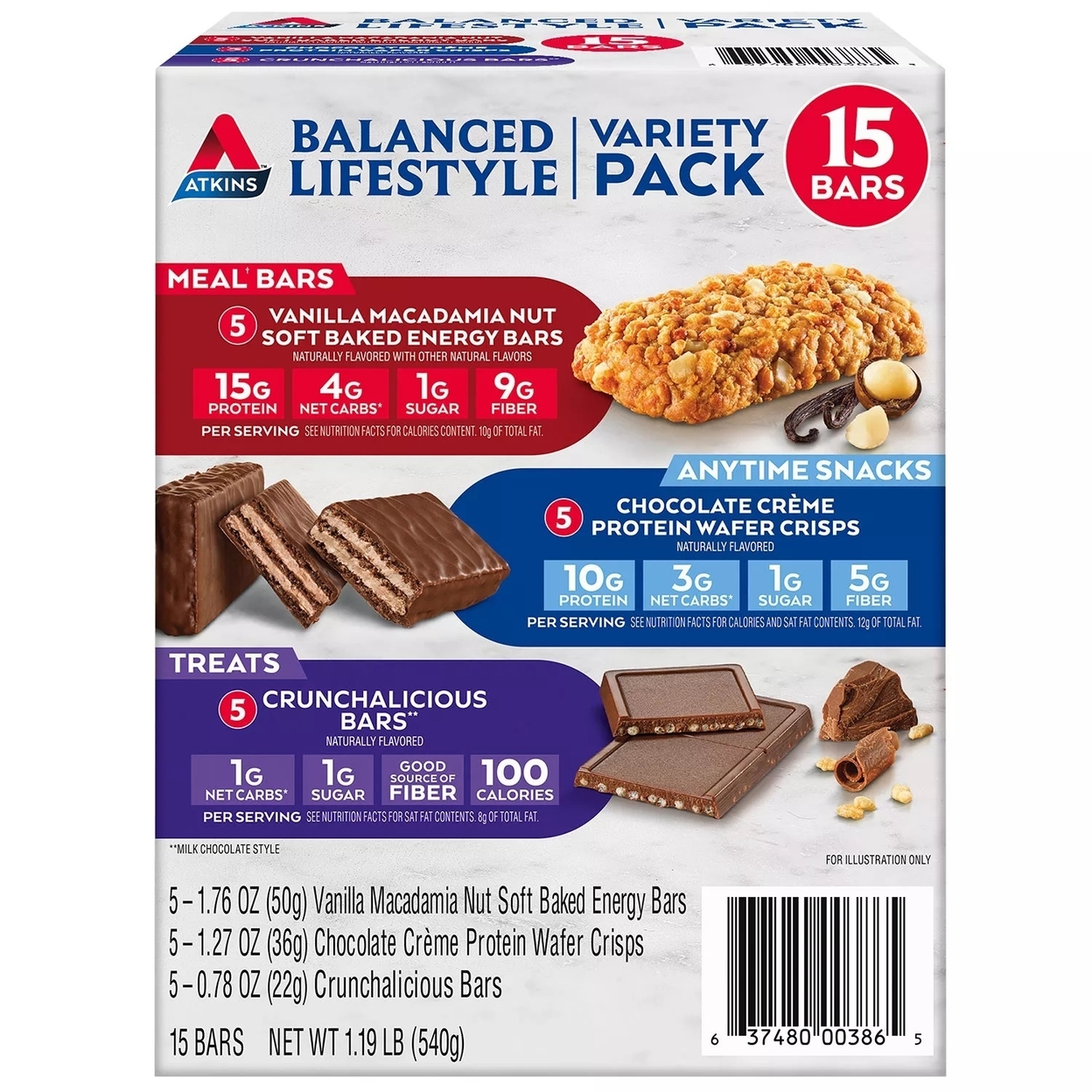 Atkins Lifestyle Variety Pack (15 Count)