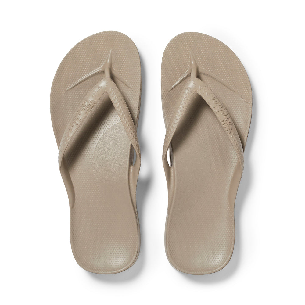 Archies Unisex Arch Support Flip Flops Taupe - TAP-HAS TAUPE - TAUPE, M6/W7