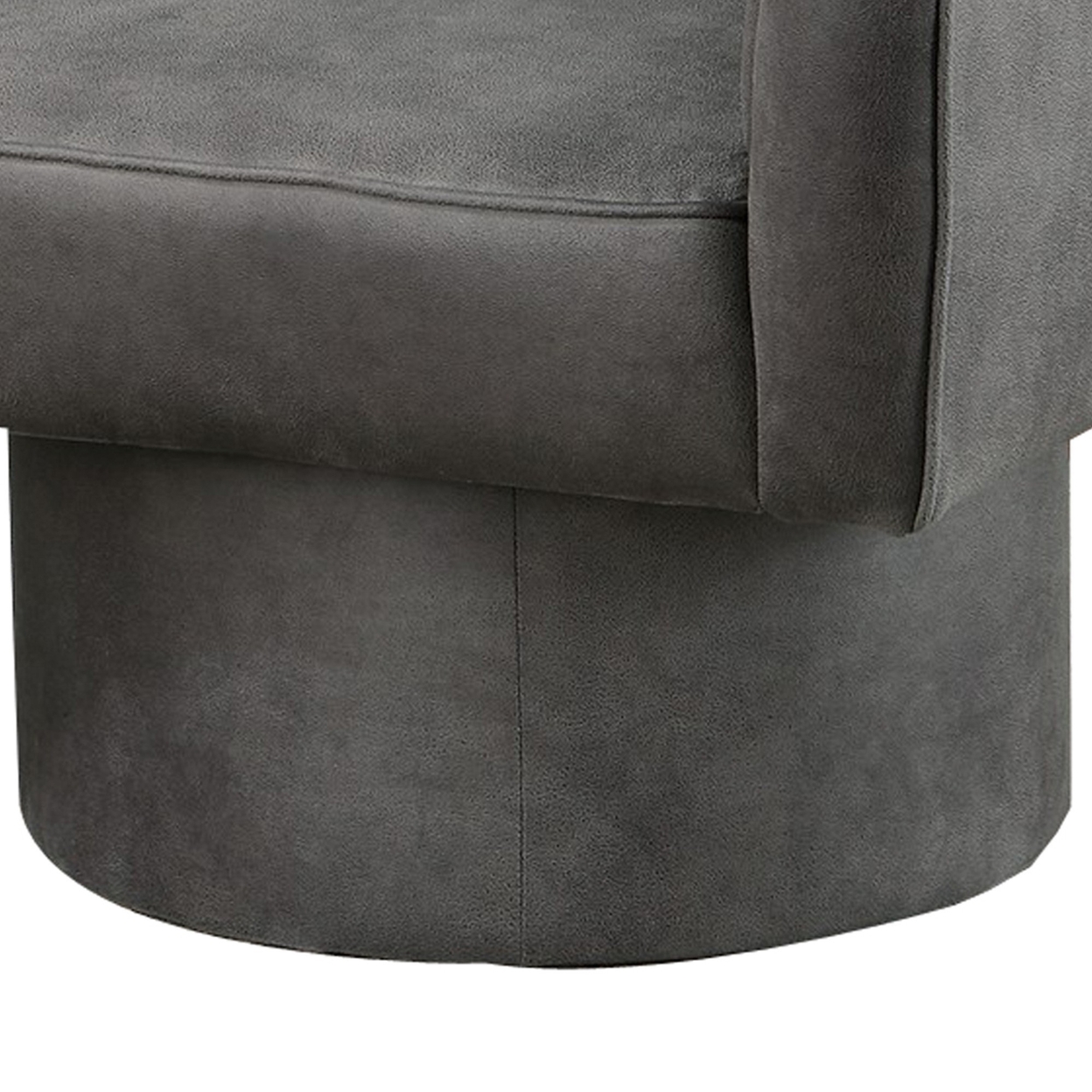 Kate 30 Inch Accent Chair, 360 Swivel Seat, Vegan Faux Leather, Dark Gray- Saltoro Sherpi