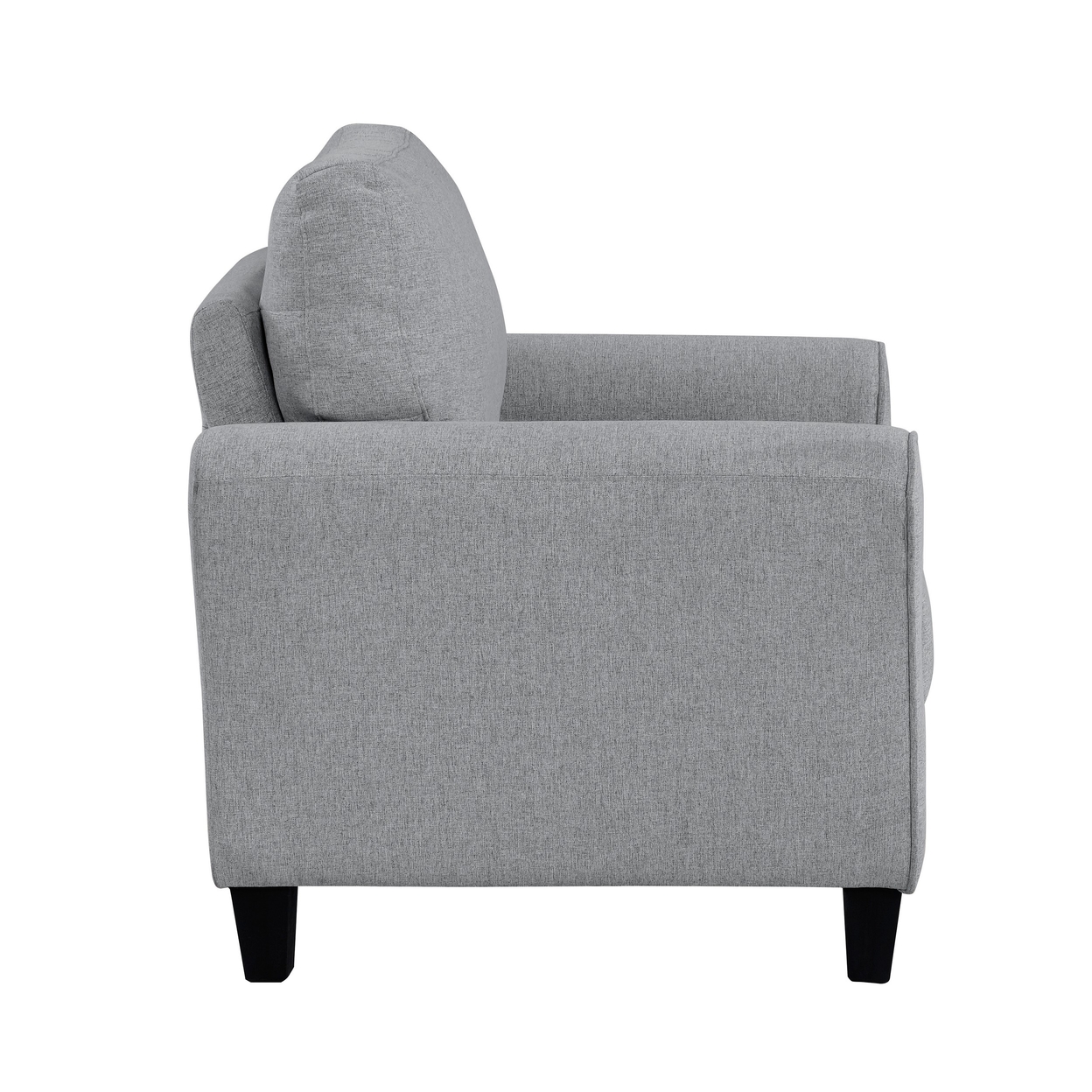 Engi 37 Inch Accent Chair, Smooth Gray Polyester, Attached Back Cushion- Saltoro Sherpi
