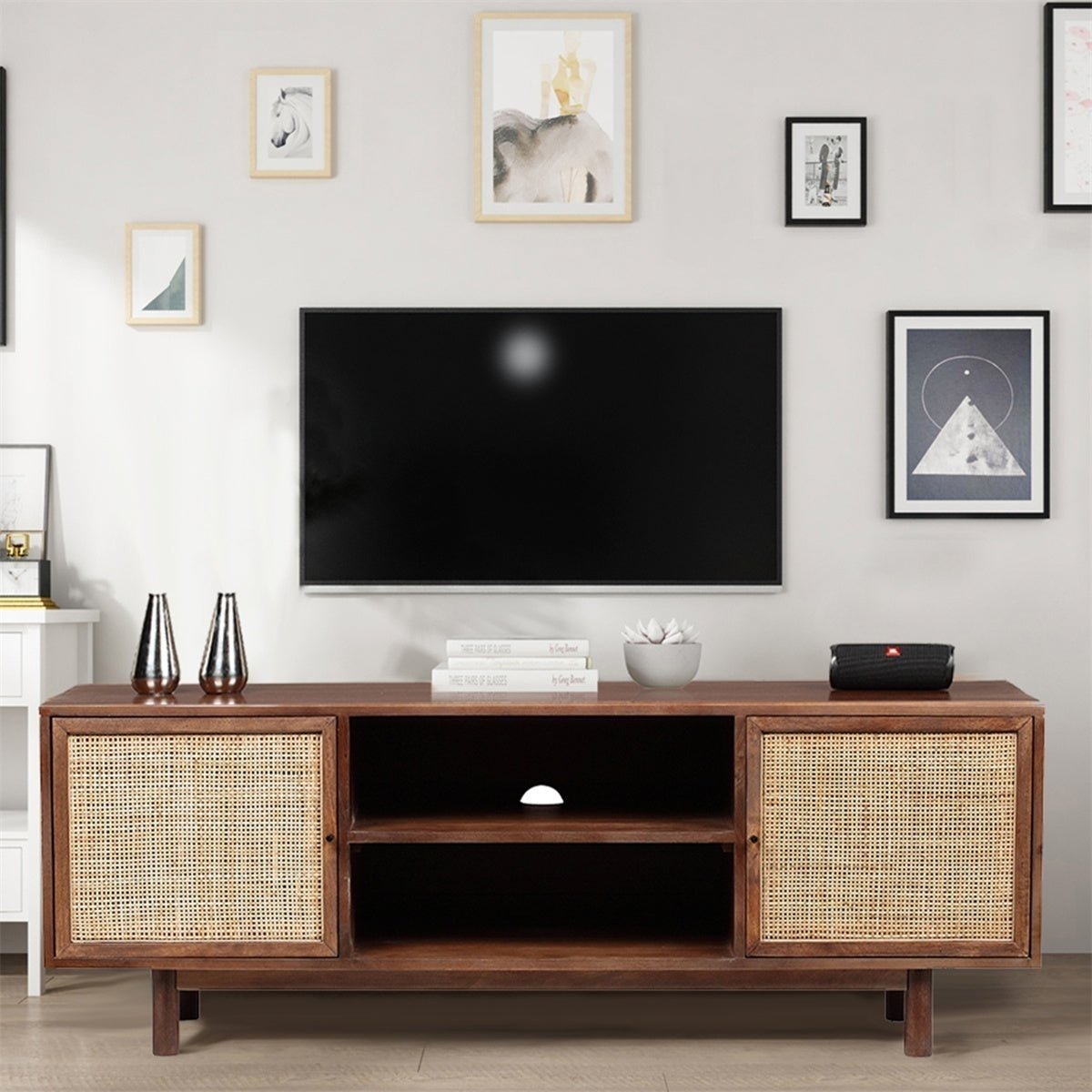 MangoLuxe 55 Solid Wood TV Stand Cabinet Media Console