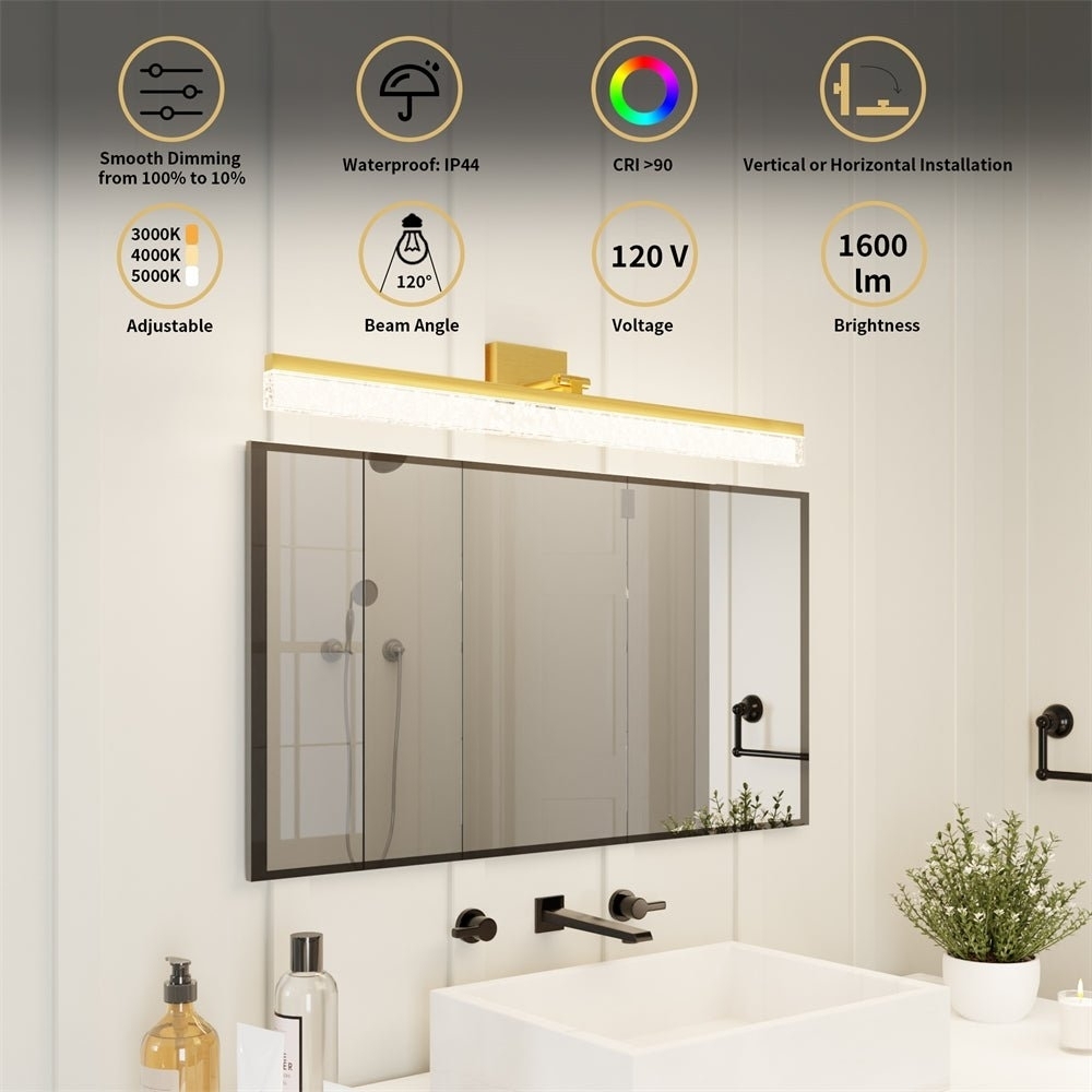 ExBrite 31.50 Modern LED Vanity Light - Sleek Bathroom Mirror Front Lighting Fixture