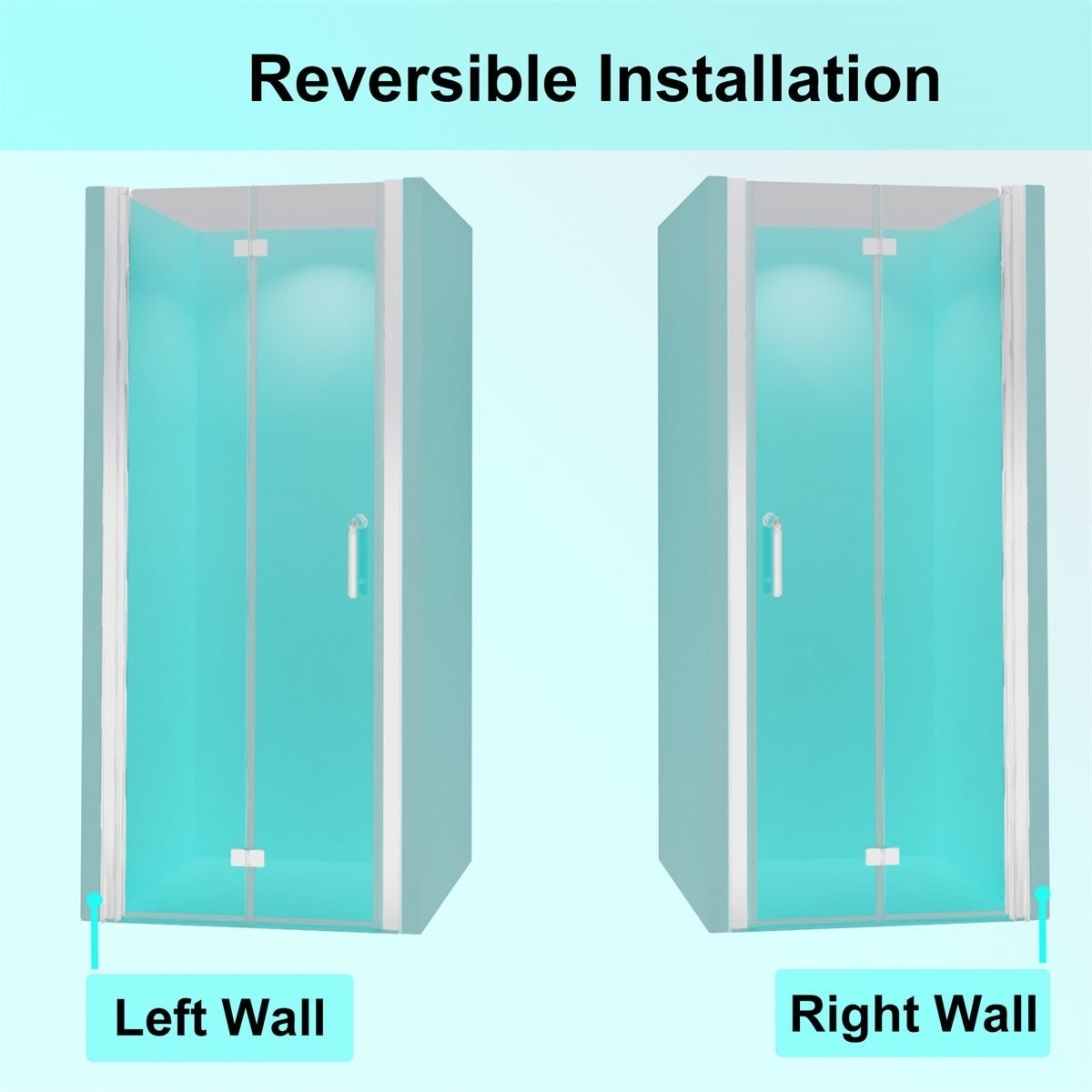 Adapt 30-31 1.5 W X 72 H Folding Shower Door Chrome Semi-Frameless Hinged Shower Door With Handle