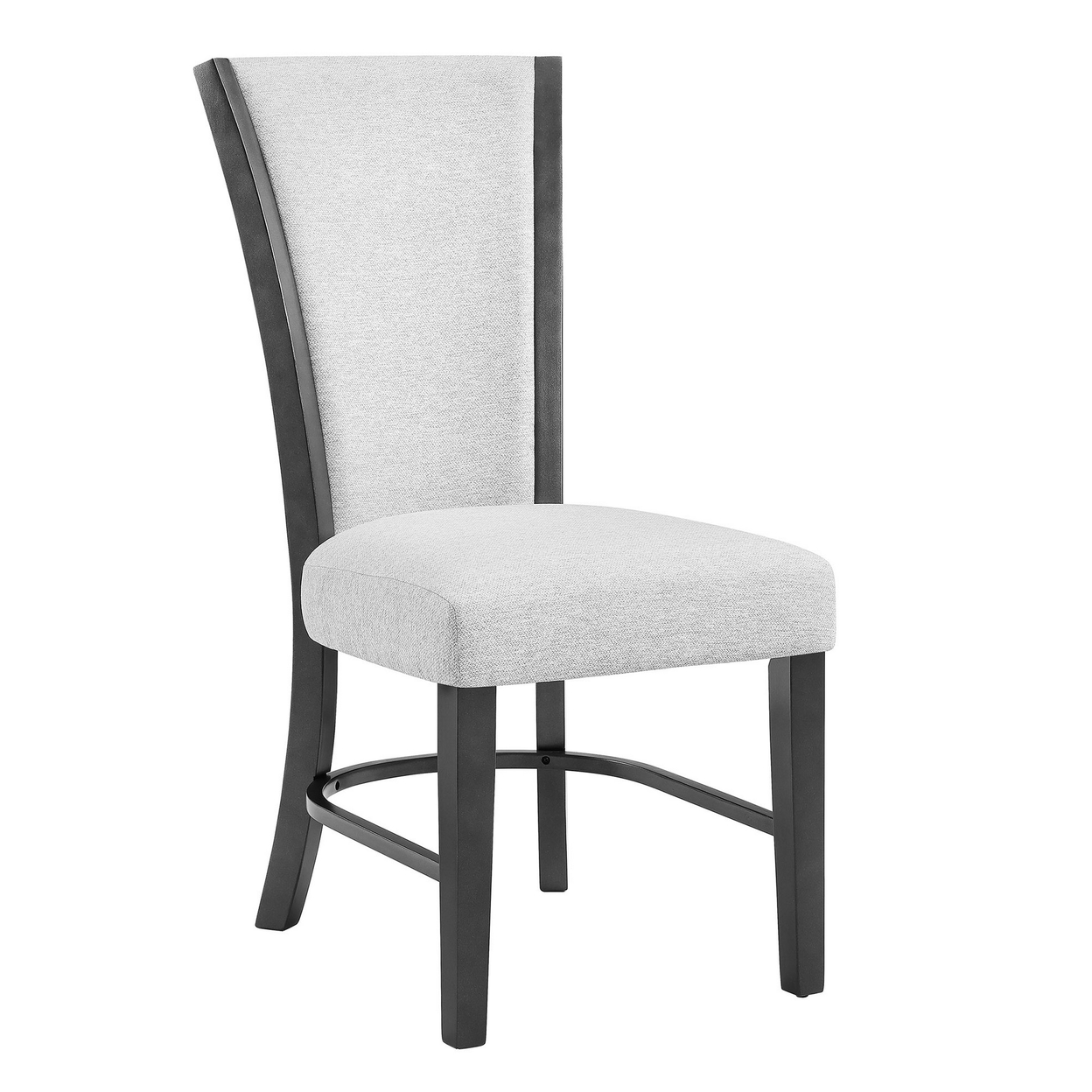 Brandon 23 Inch Side Chair, Set Of 2, Wood Frame, Fabric Upholstery, White -Saltoro Sherpi