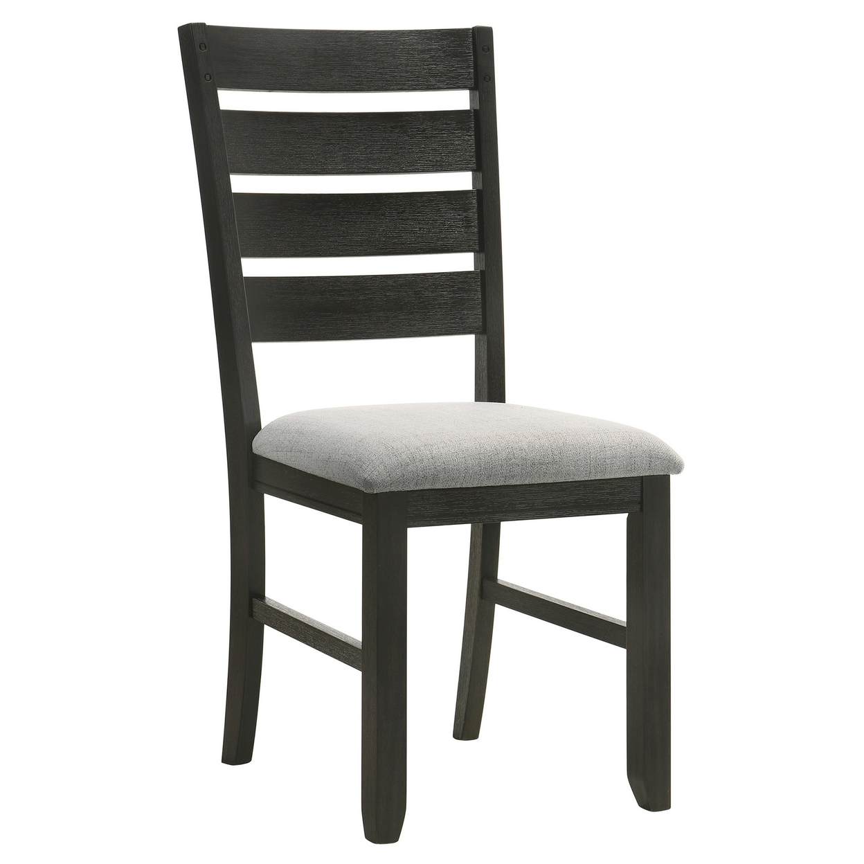 Woodlands 22 Inch Side Chair Set Of 2, Soft Gray Fabric Seat, Brown Wood -Saltoro Sherpi
