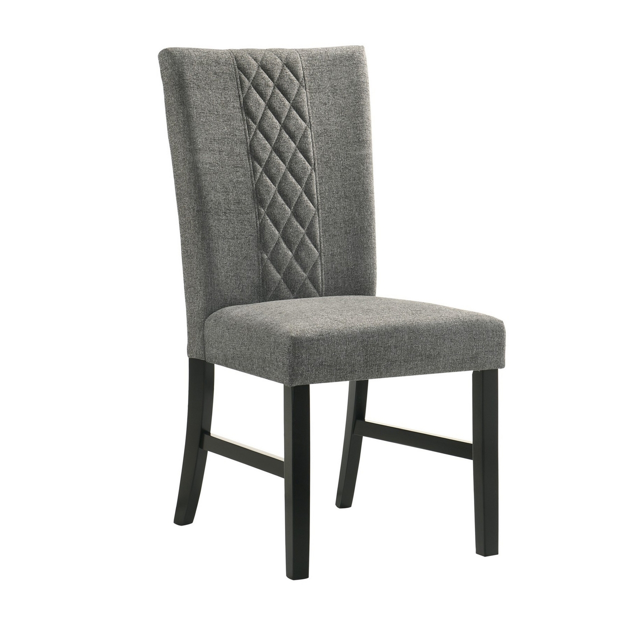 Nicole 26 Inch Side Chair Set Of 2, Wood Frame, Fabric Upholstery, Gray -Saltoro Sherpi