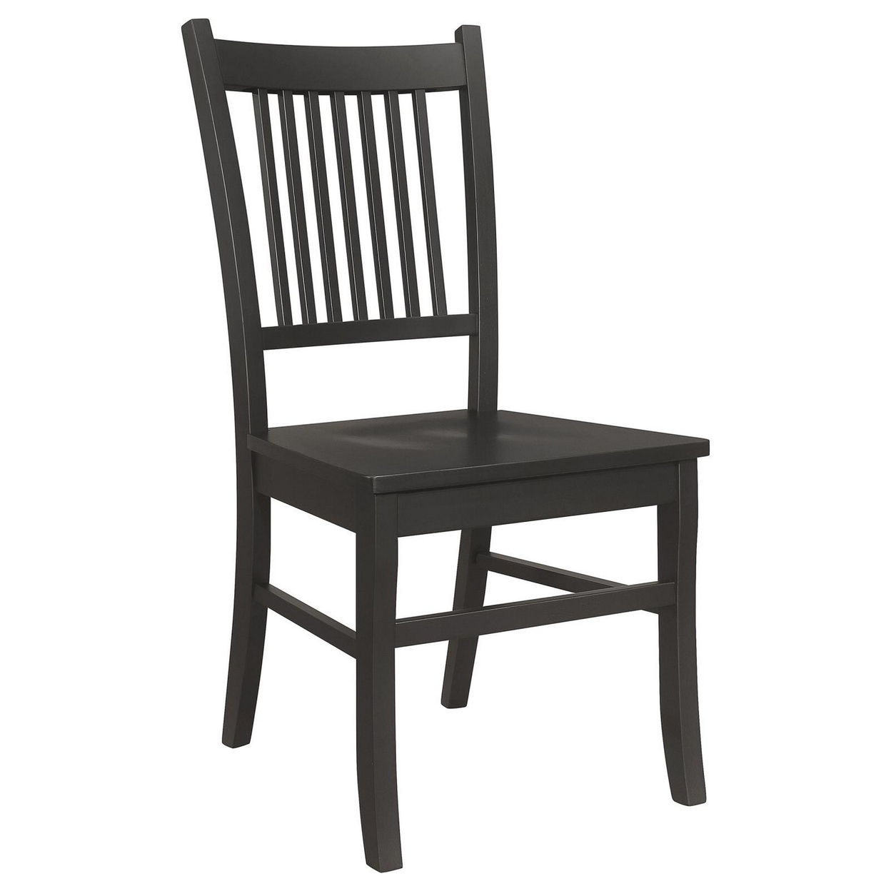 Marissa 22 Inch Dining Chair, Set Of 2, Slatted Back, Black Asian Hardwood -Saltoro Sherpi
