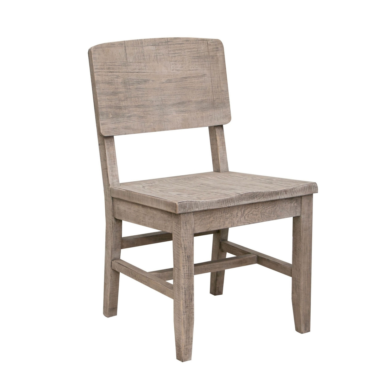 Rien 23 Inch Dining Chair Set Of 2, Pine Wood, Grain Details, Rustic Gray - Saltoro Sherpi