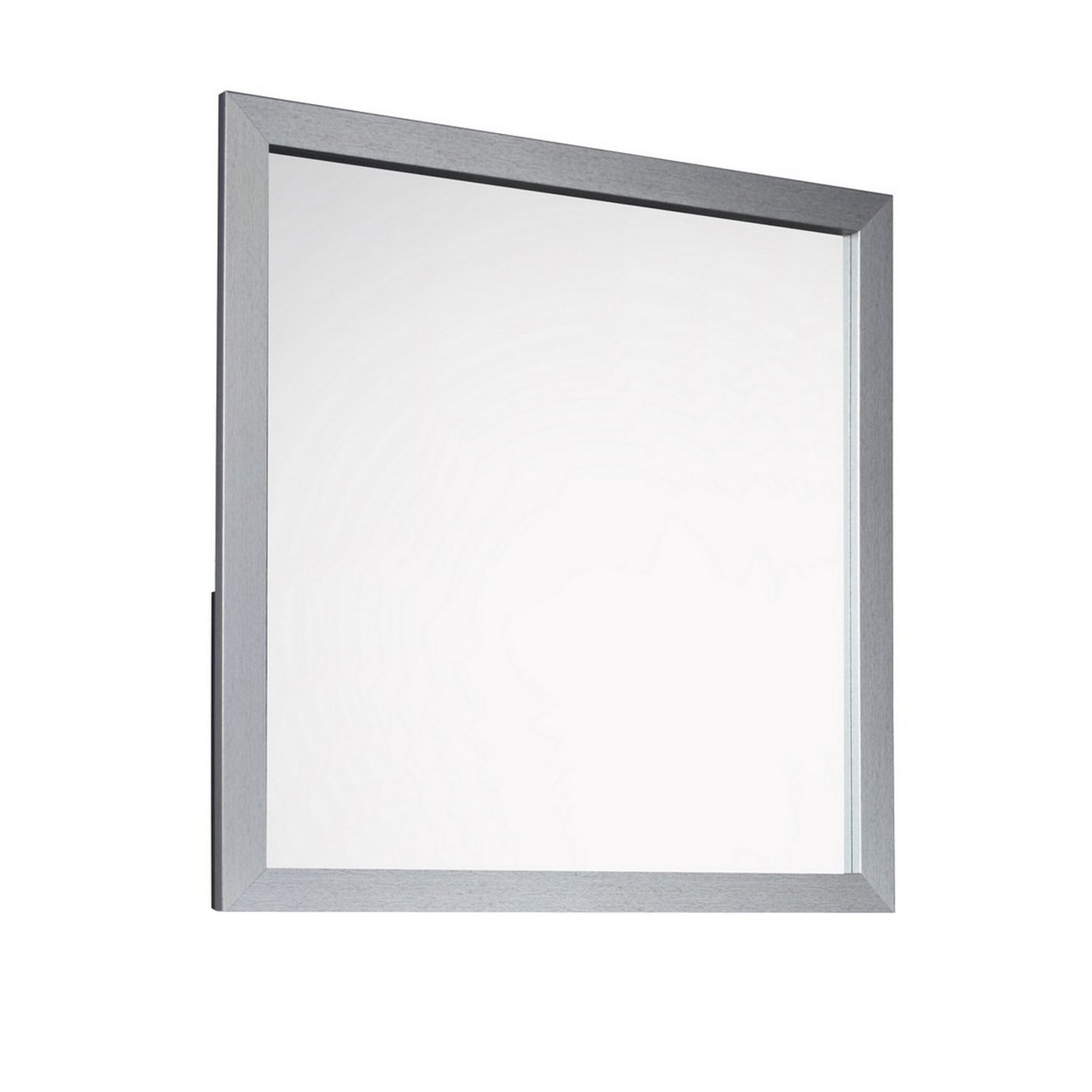 Moko 40 X 40 Dresser Mirror, Square, Modern Style, Gray Finished Frame -Saltoro Sherpi
