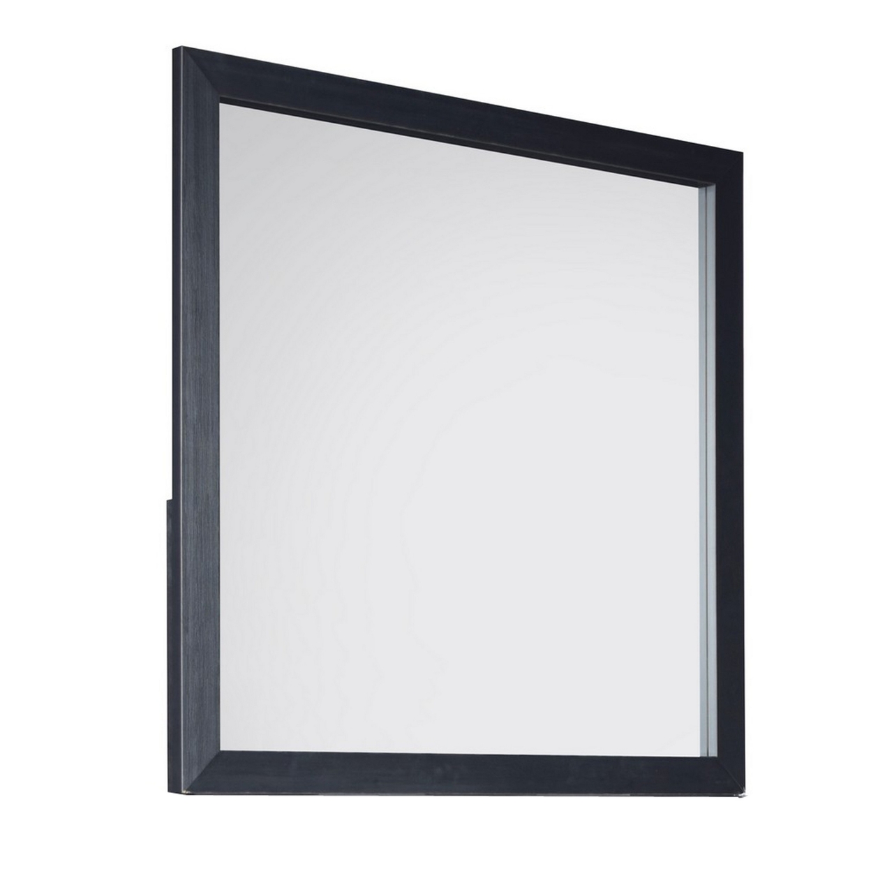Moko 40 X 40 Dresser Mirror, Square Shape, Modern Style, Black Finished Frame -Saltoro Sherpi