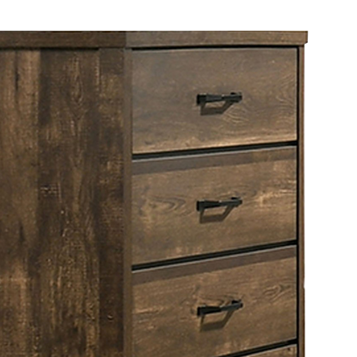 47 Inch Tall Dresser Chest With 5 Drawers, Wood Grains, Light Brown - Saltoro Sherpi