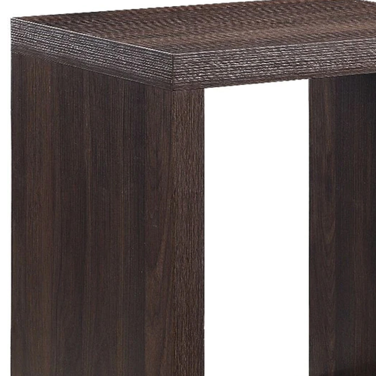 End Table With Wooden Frame And Open Shelf, Walnut Brown- Saltoro Sherpi