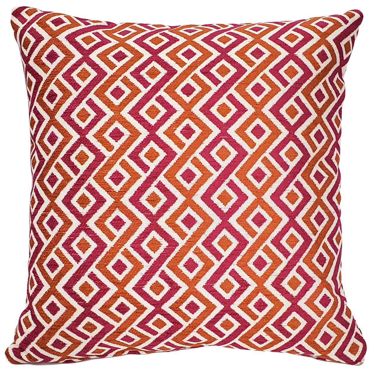 Follow Me Fiesta Pink And Orange Throw Pillow 19x19, With Polyfill Insert