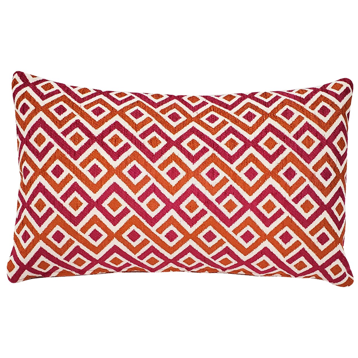Follow Me Fiesta Pink And Orange Throw Pillow 12x19, With Polyfill Insert