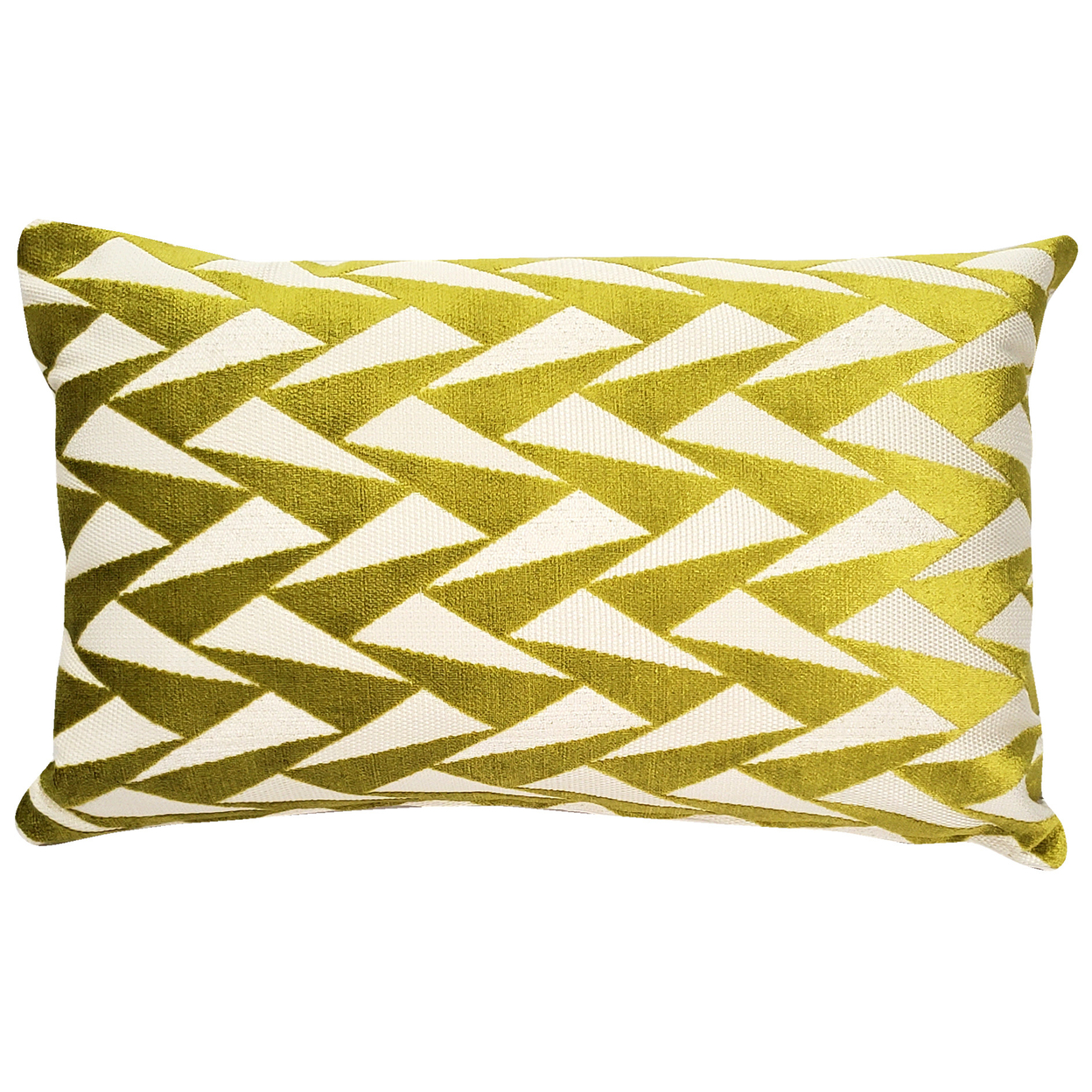 Nouveau Chartreuse Velvet Throw Pillow 12x19, With Polyfill Insert