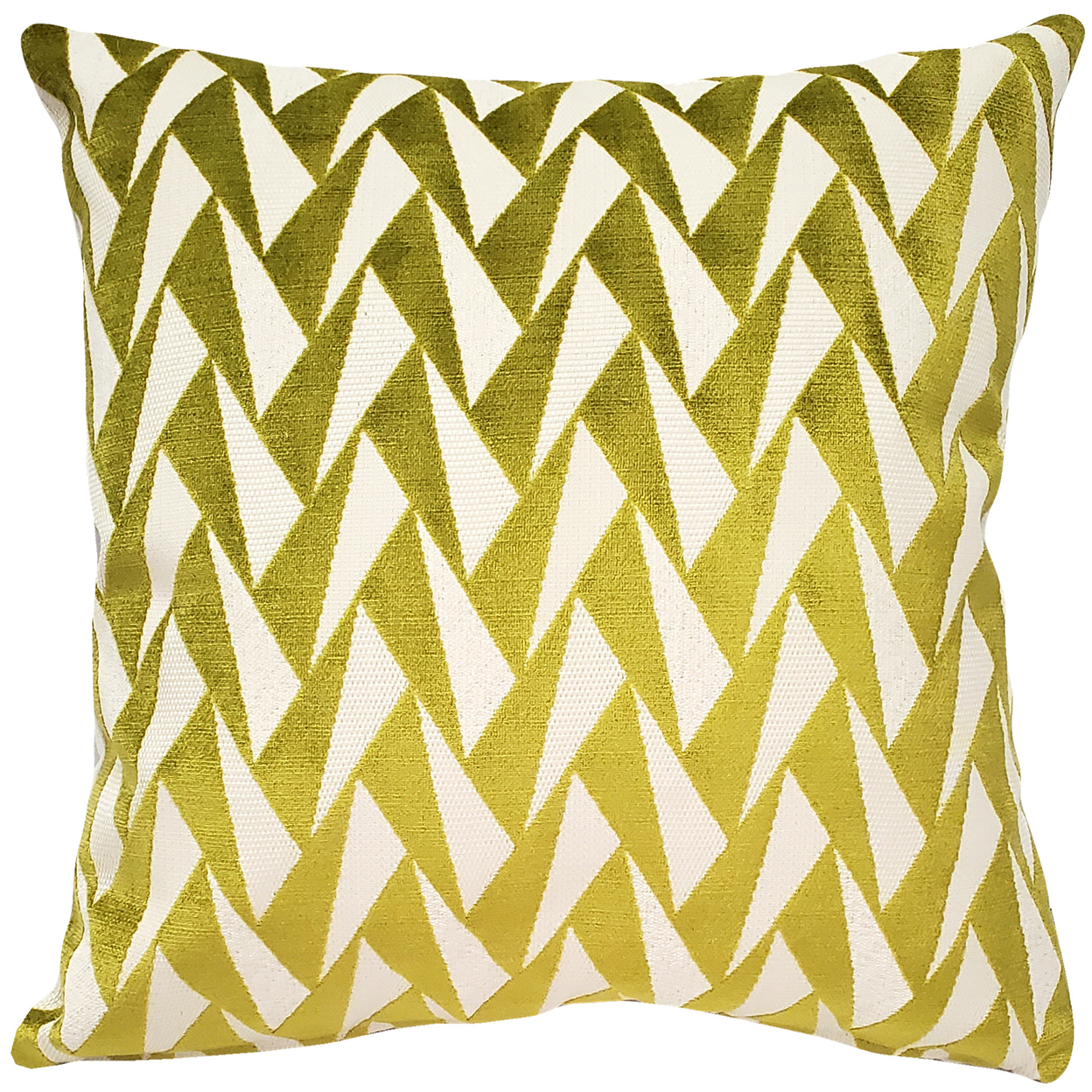 Nouveau Chartreuse Velvet Throw Pillow 19x19, With Polyfill Insert