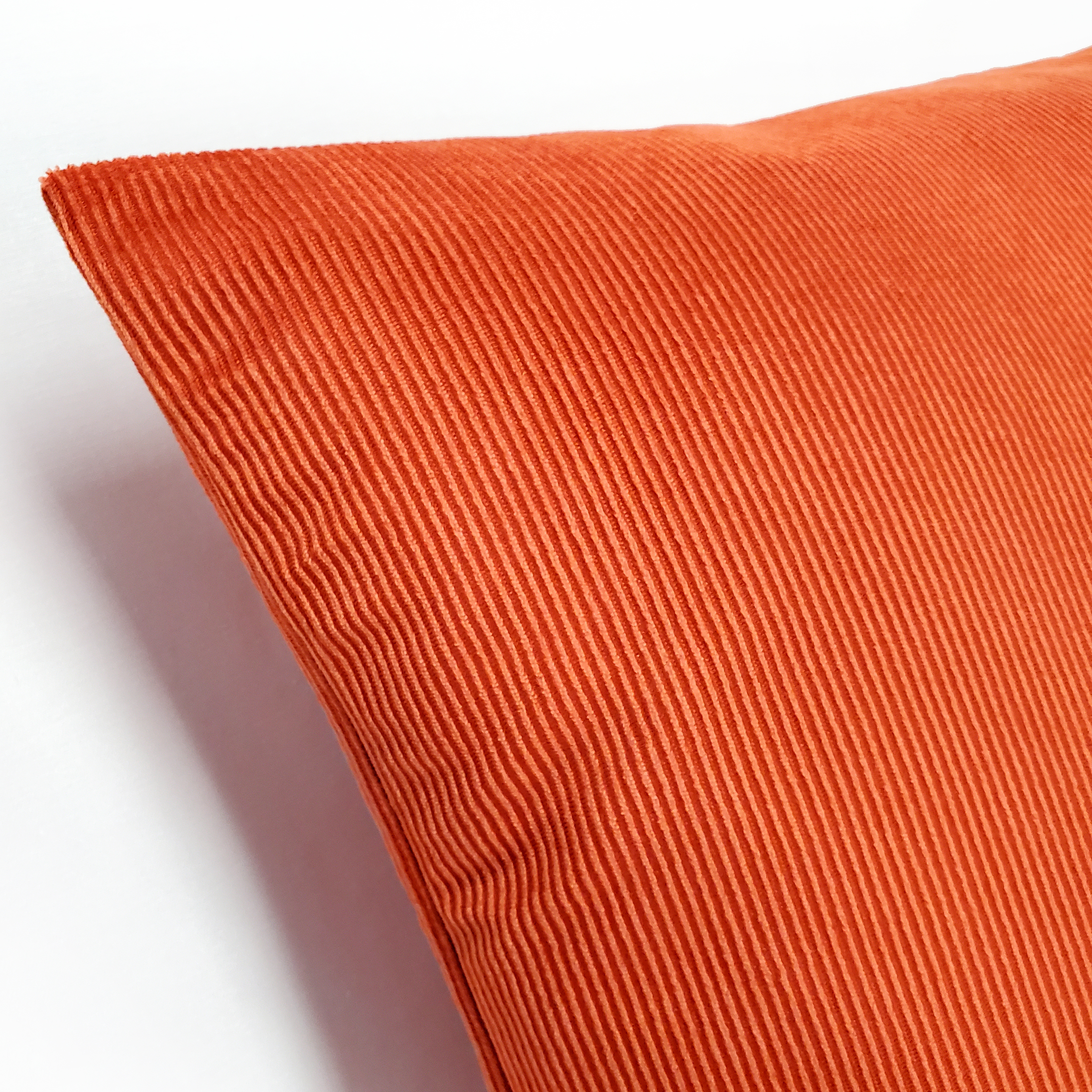 Liminal Koi Orange Striped Velvet Throw Pillow 19x19, With Polyfill Insert