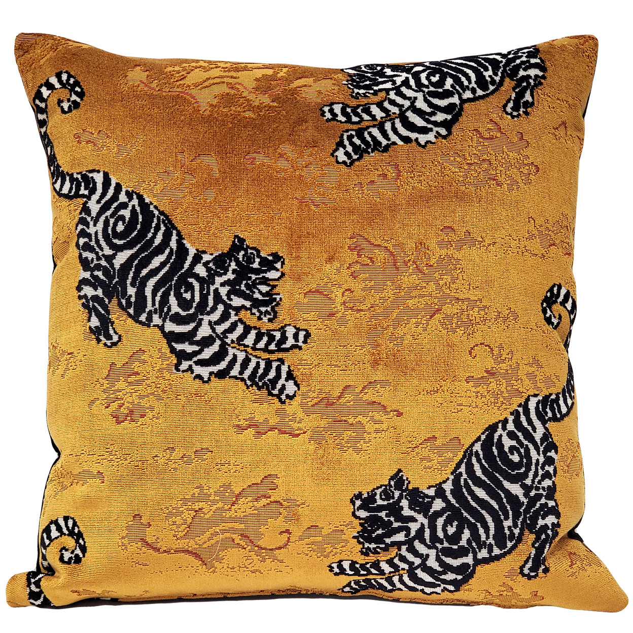 Bongol Velvet Tiger Throw Pillow 26x26, With Polyfill Insert