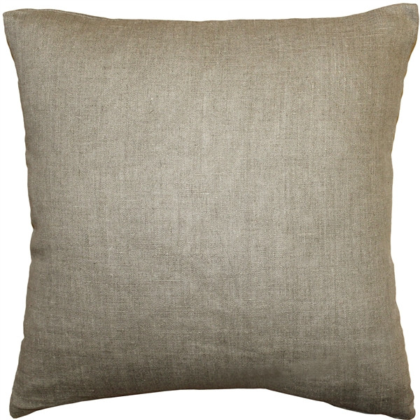 Tuscany Linen Natural Throw Pillow 22x22, With Polyfill Insert