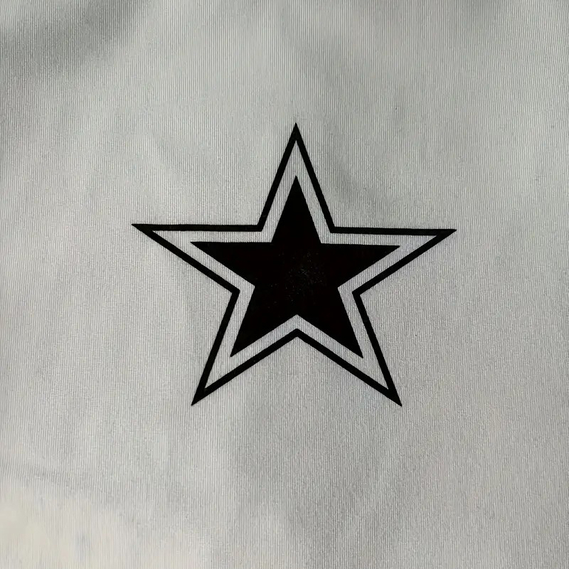 Star Print Color Block T-shirt, Y2K Short Sleeve Crew Neck Crop Top, Women's Clothing - XS