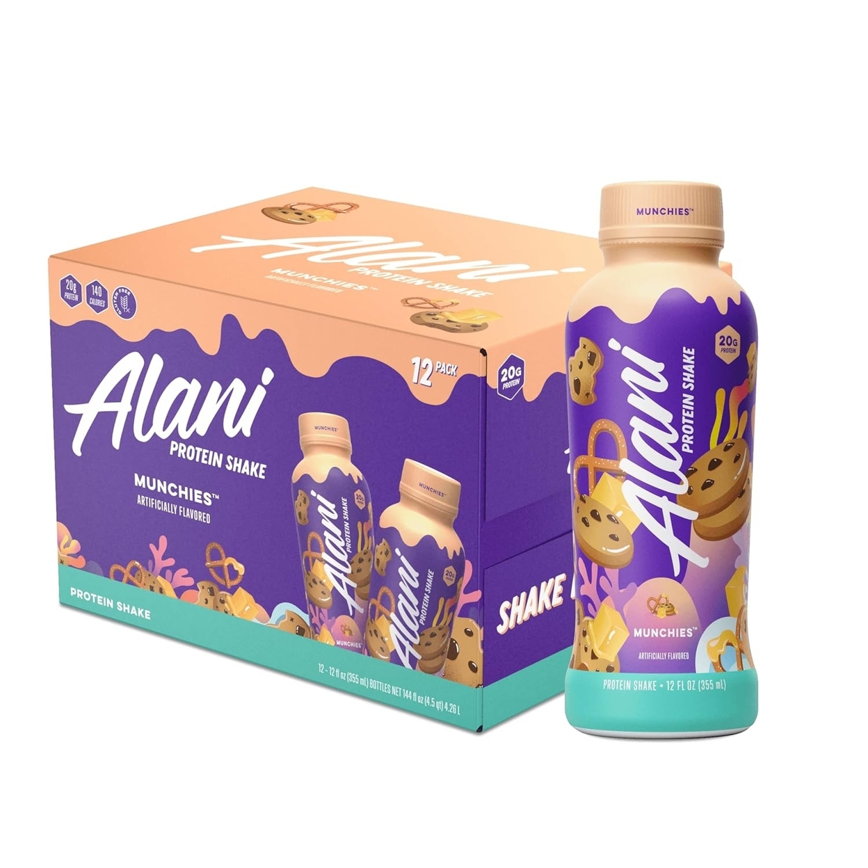 Alani Nu Protein Shake, Munchies, 12 Fluid Ounce (Pack Of 12)