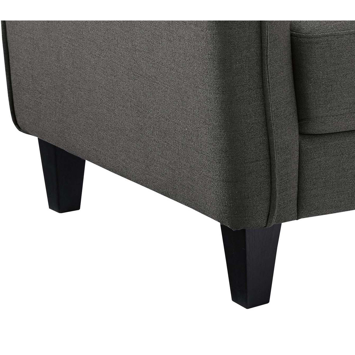 Fabric Upholstered Wooden Chair With Corner Blocked Frame, Gray- Saltoro Sherpi