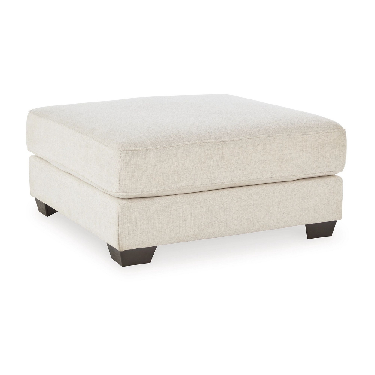 42 Inch Ottoman, Oversized Cushion, Modern Style, Soft Beige Polyester - Saltoro Sherpi