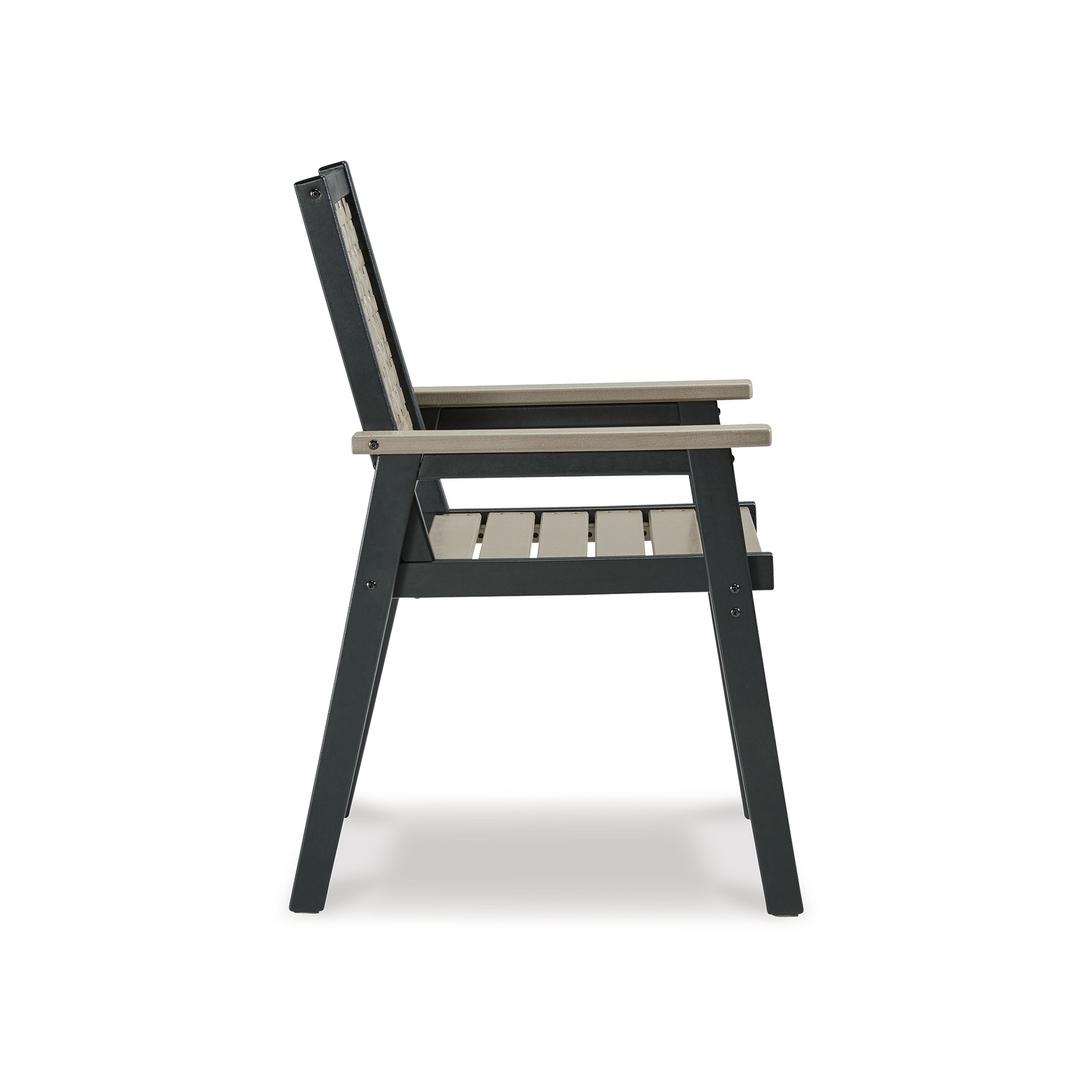 Mide 27 Inch Outdoor Dining Armchair Set Of 2, Modern Beige And Black - Saltoro Sherpi