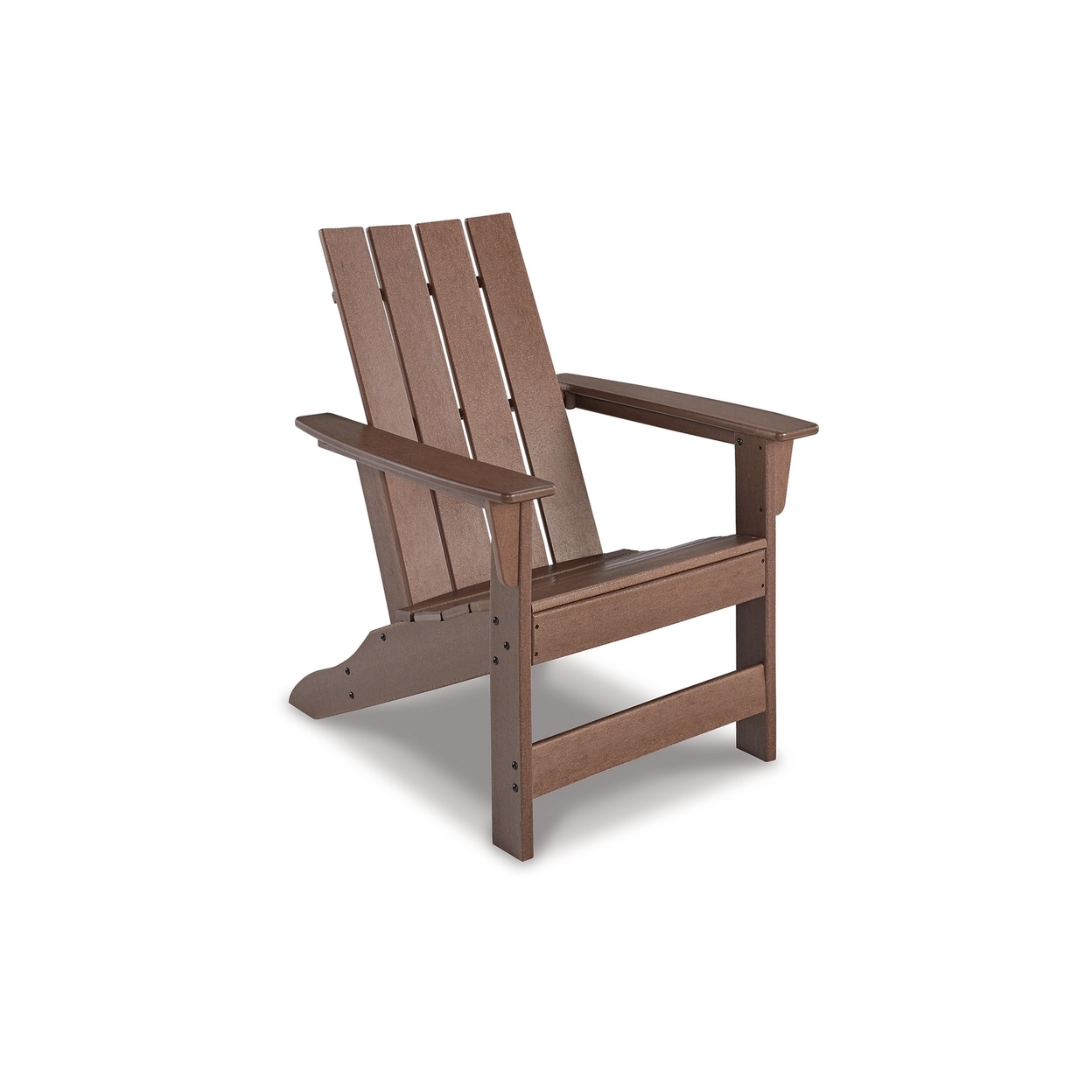 Emme 31 Inch Outdoor Adirondack Chair, Slatted Design And Brown Frame - Saltoro Sherpi