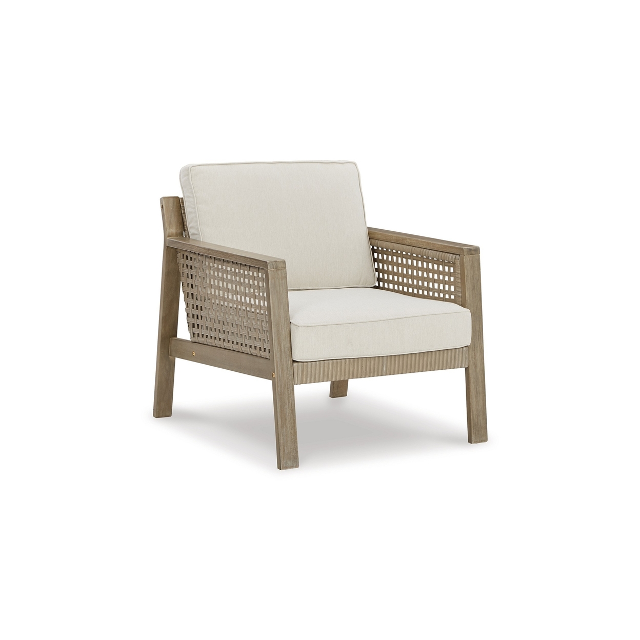 Bern 33 Inch Outdoor Lounge Chair Set Of 2, Resin Wicker, Fabric, Brown - Saltoro Sherpi