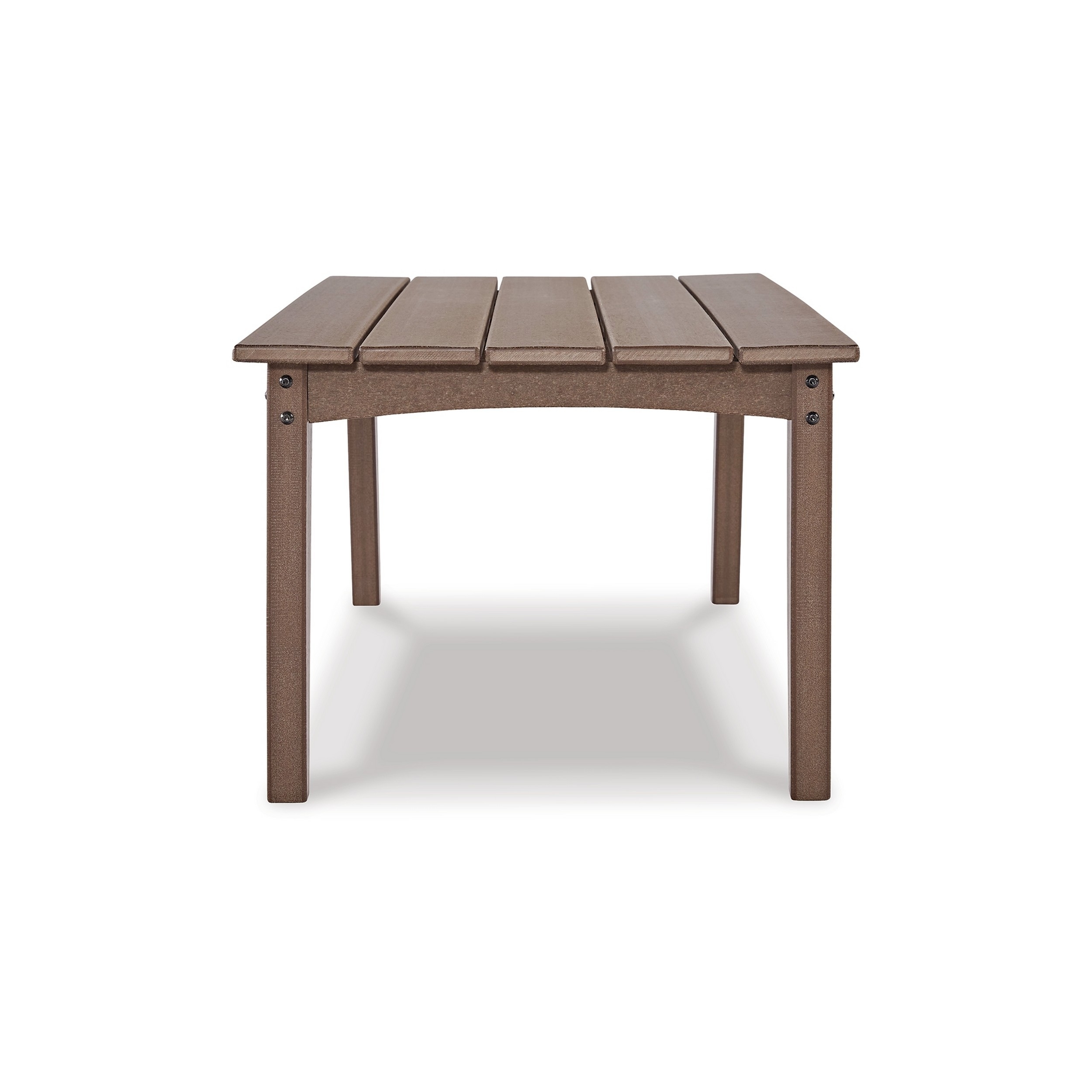 Emme 48 Inch Outdoor Coffee Table, Rectangular Slatted Top, Brown Frame - Saltoro Sherpi
