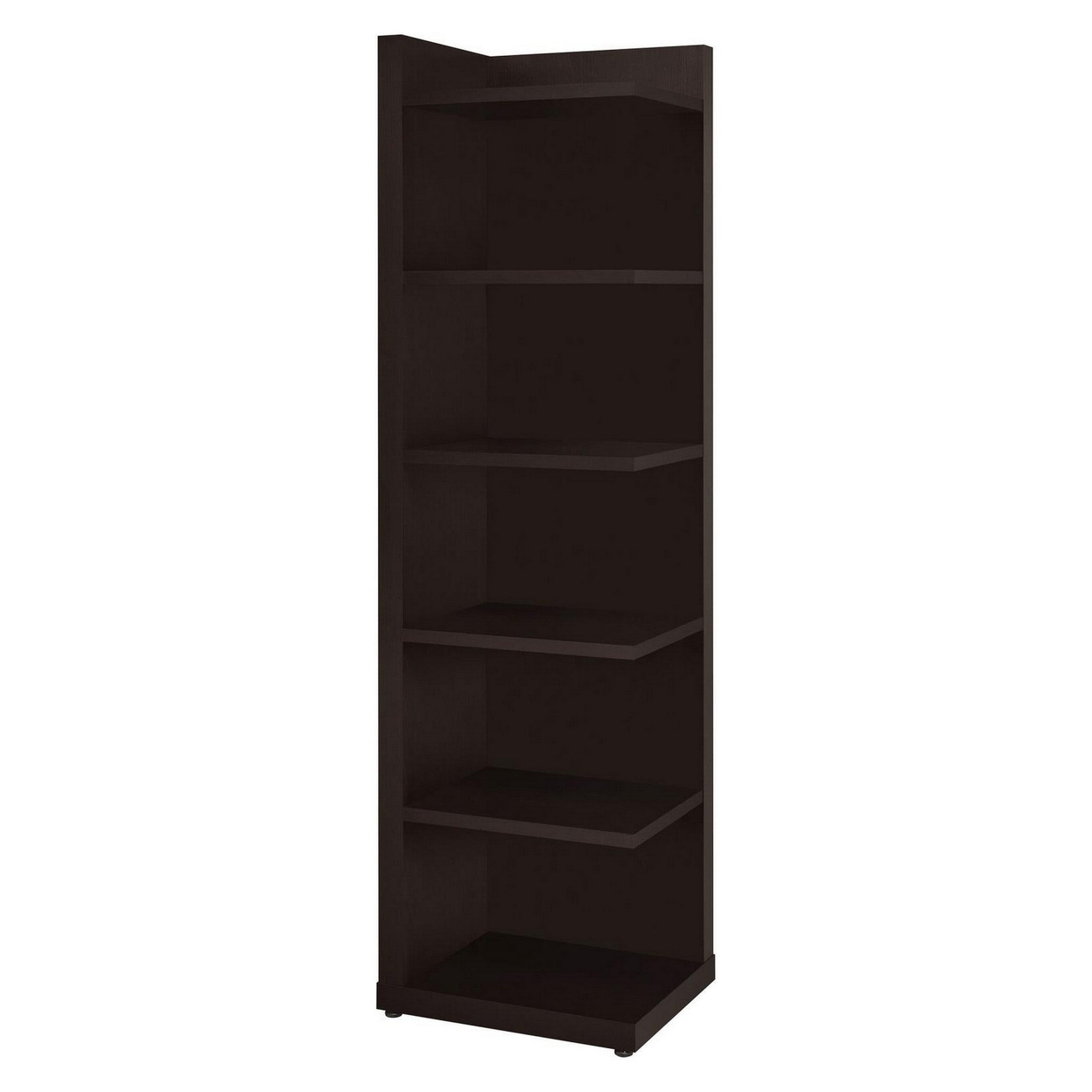 Radiant Brown Wooden Corner Bookcase- Saltoro Sherpi