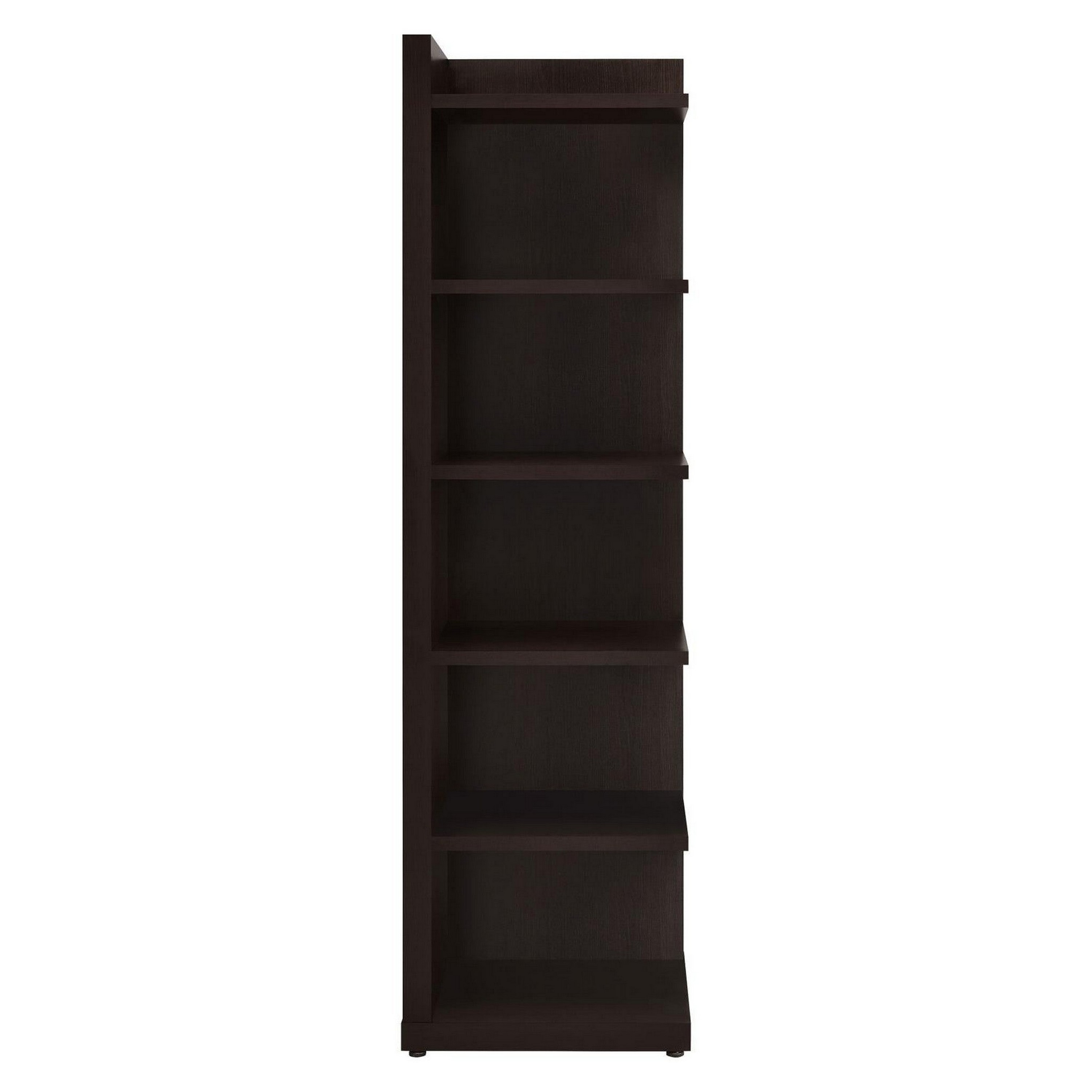 Radiant Brown Wooden Corner Bookcase- Saltoro Sherpi