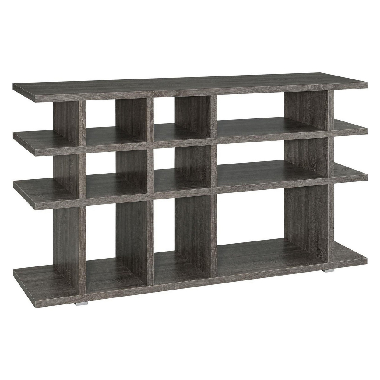 Contemporary Wooden Bookcase, Gray- Saltoro Sherpi