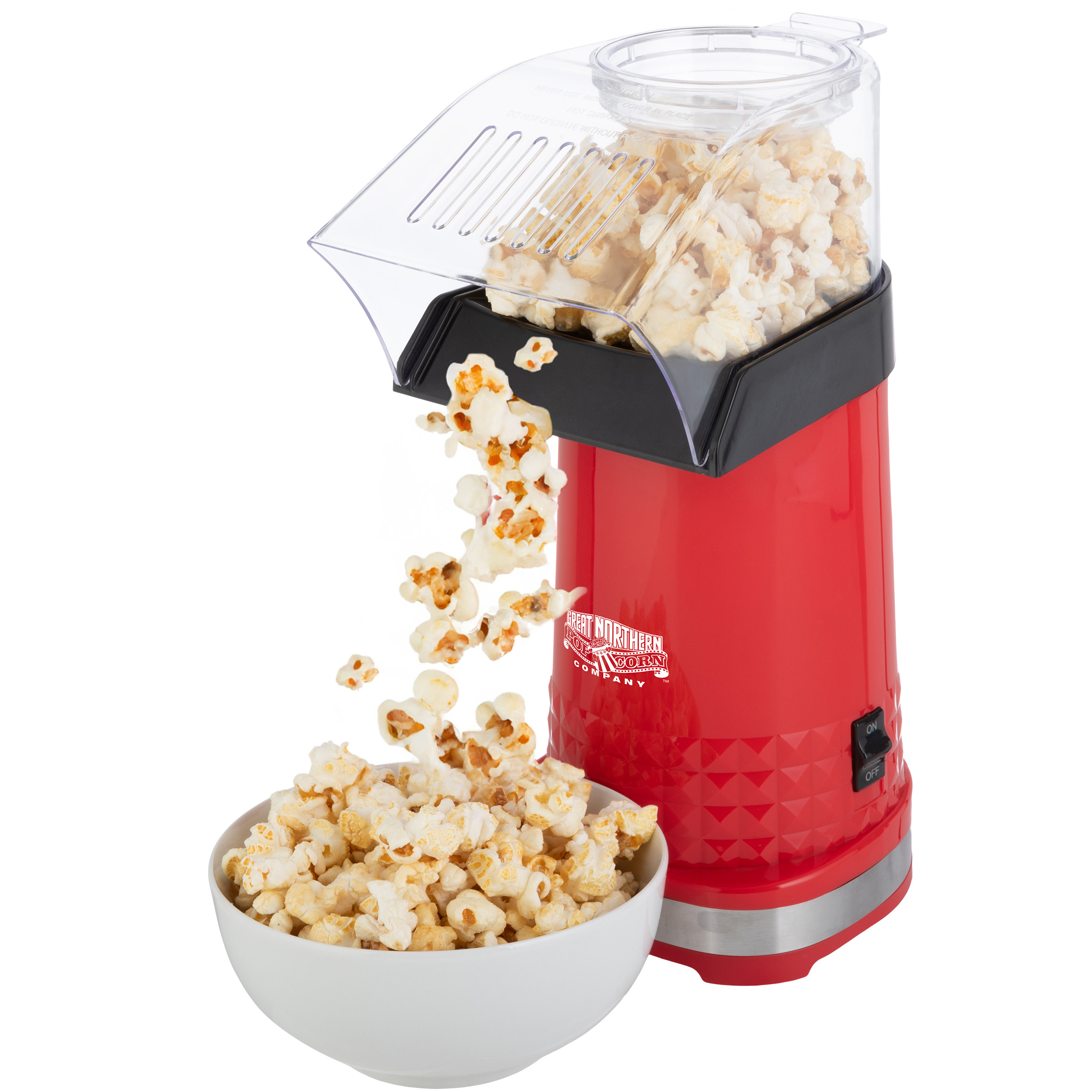 Air Popper Popcorn Maker Electric Popcorn Popper Quick Oil-Free Hot Air Popping Mini Popcorn Machine - Red