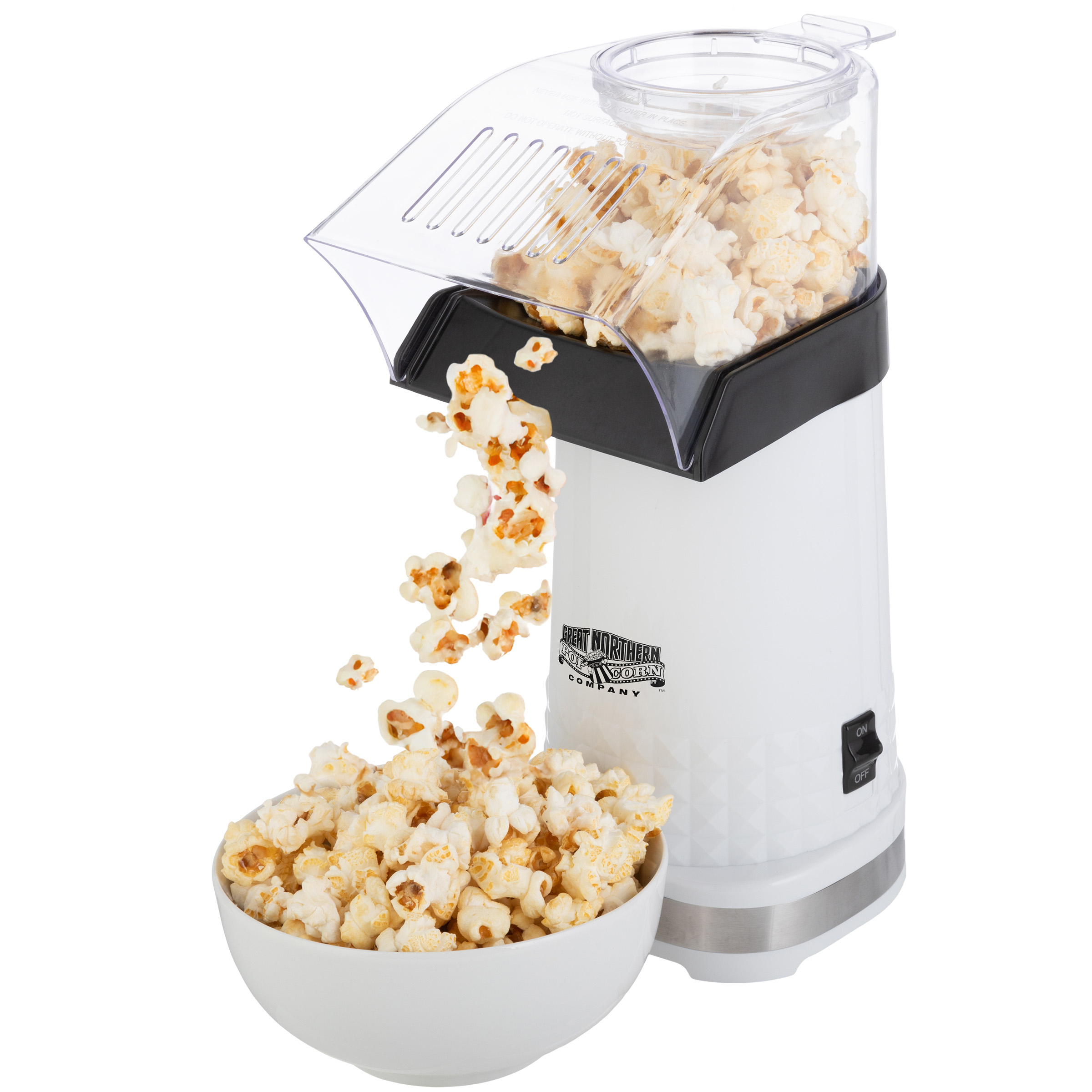 Air Popper Popcorn Maker Electric Popcorn Popper Quick Oil-Free Hot Air Popping Mini Popcorn Machine - White
