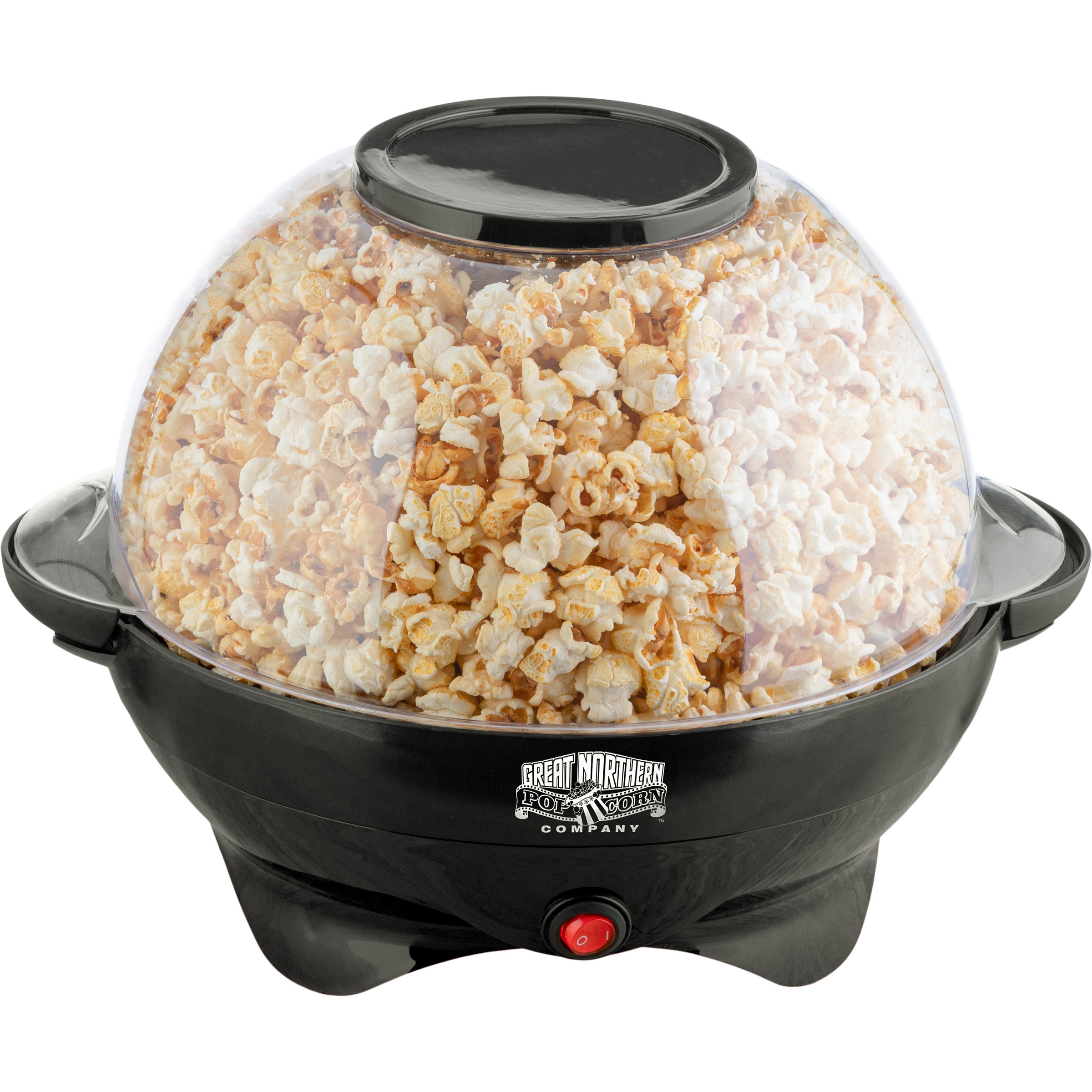 Electric Pop And Stir Popcorn Maker Machine With Built-In Stirrer And Serving Bowl - Black
