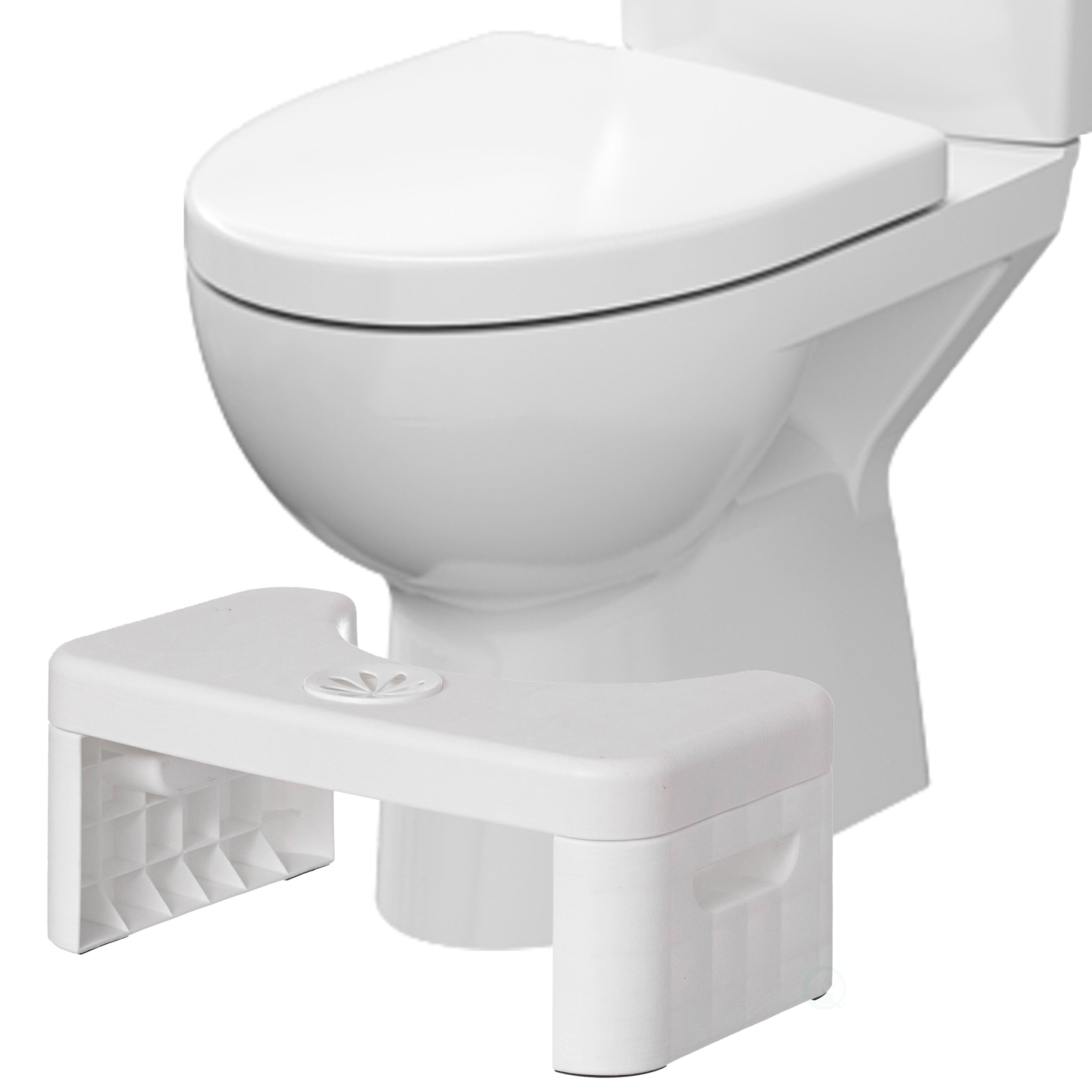 Portable Squatting Bathroom Potty Stool, White Poop Foot Stool, 6.25” Toilet Assistance Foldable Step Stool With Freshener Space