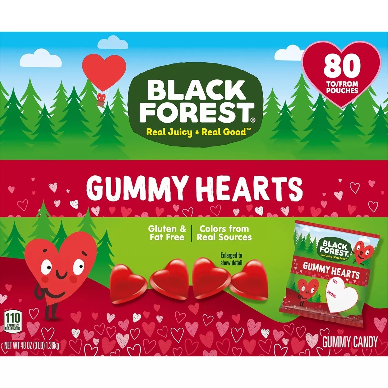Black Forest Gummy Hearts, 56 Ounce (80 Count)