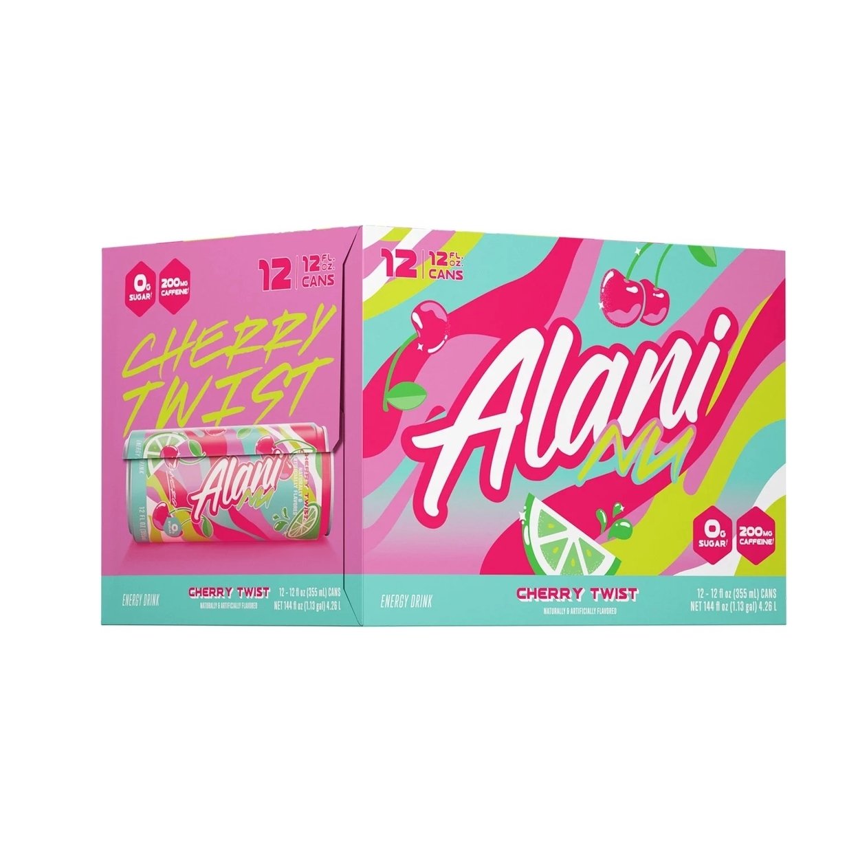 Alani Nu Energy Drink Cherry Twist, 12 Fluid Ounce (Pack Of 12)