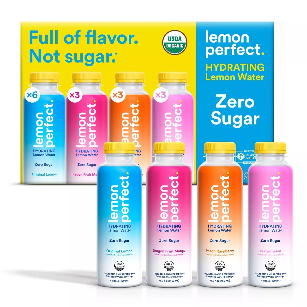 Lemon Perfect Flavored Water Variety Pack, 15.2 Fluid Ounce (Pack Of 15)