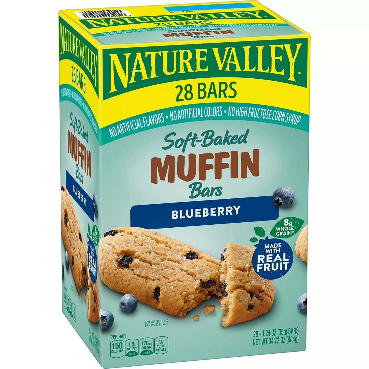 Nature Valley Soft Baked Blueberry Muffin Bars, 1.24 Ounce (28 Count)