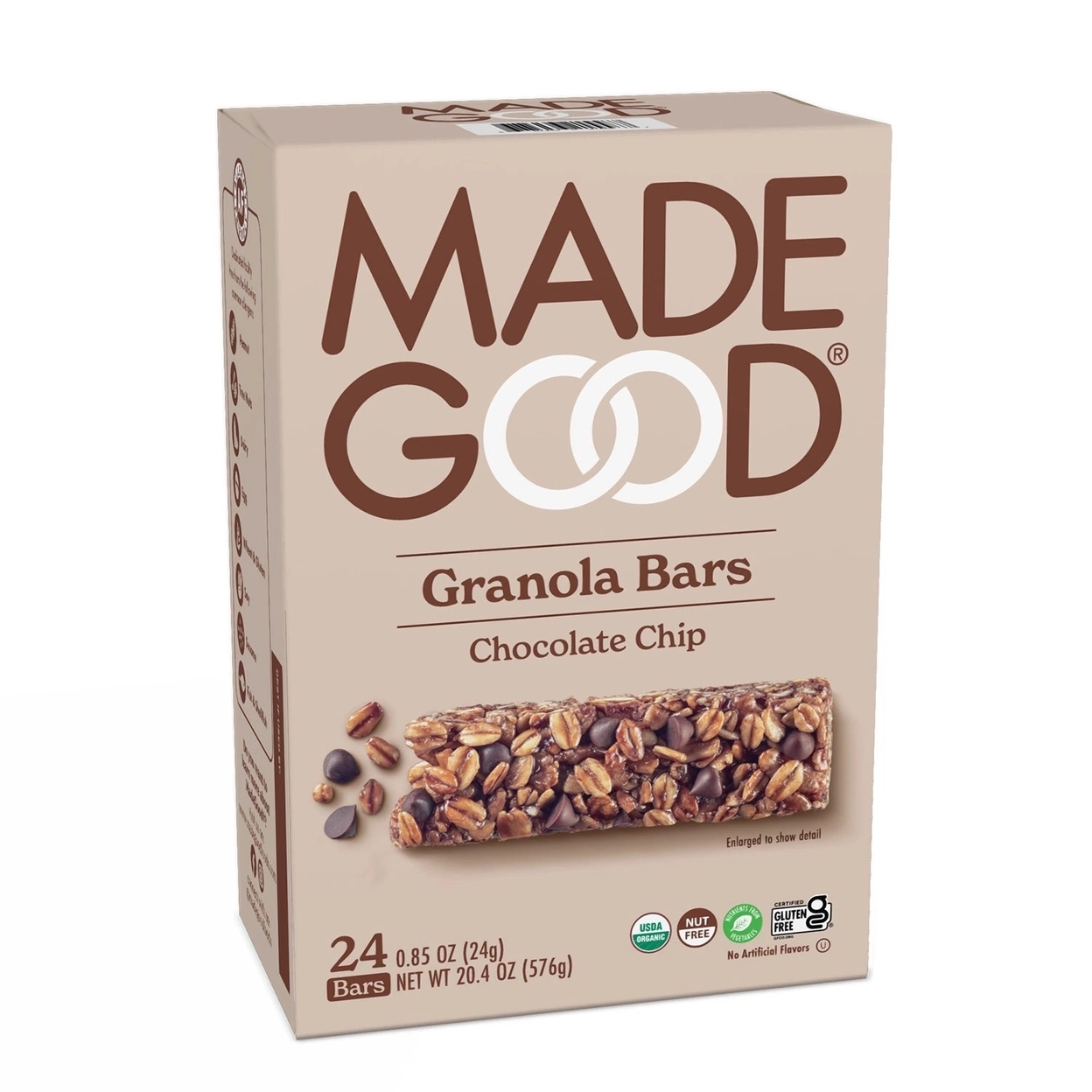 MadeGood Chocolate Chip Bars, 0.85 Ounce (Pack Of 24)