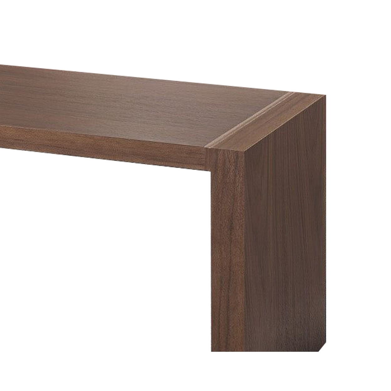 Jos 62 Inch Modern Computer Desk With Sled Style Construction, Rich Brown - Saltoro Sherpi