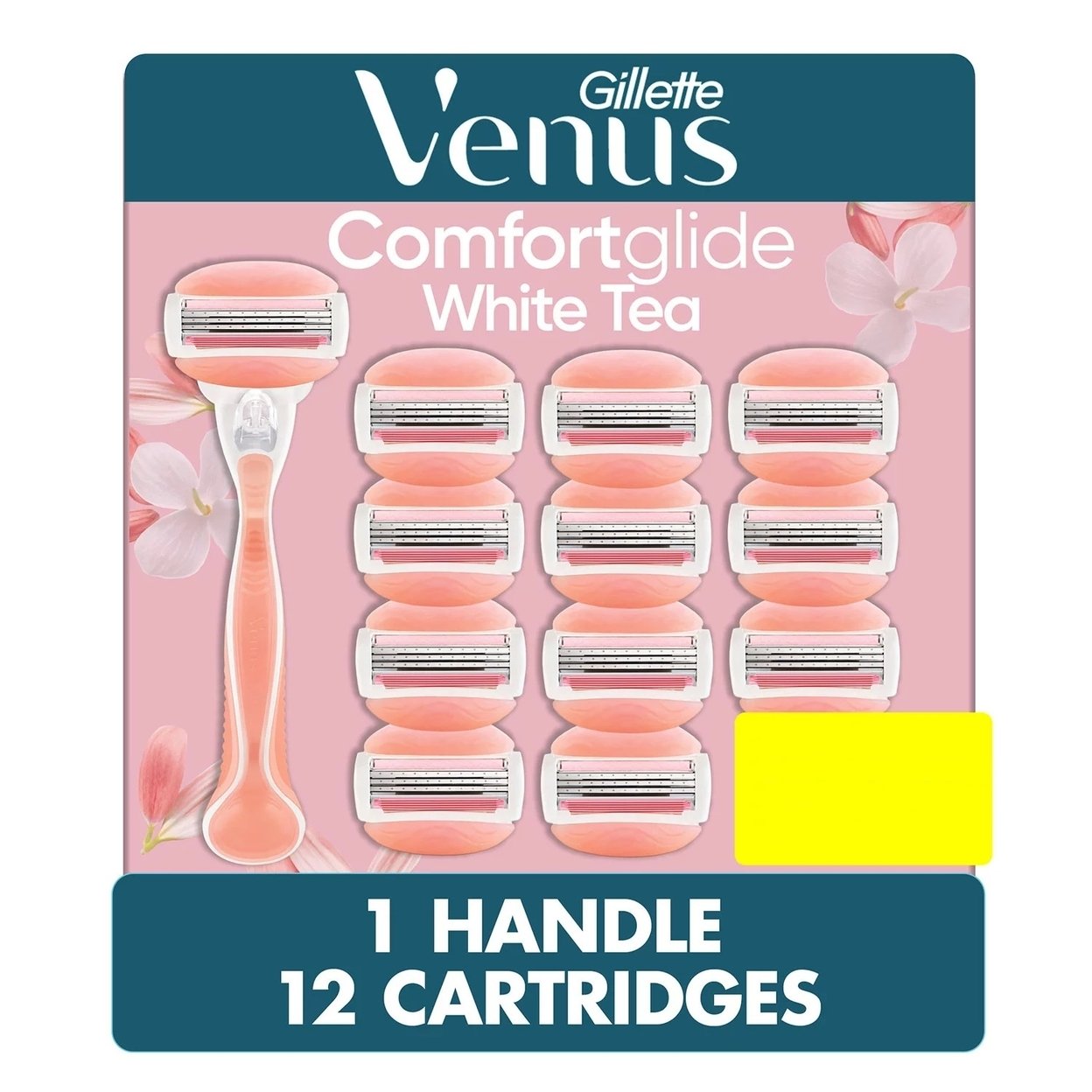 Venus Comfortglide Women's Razor Handle + 12 Cartridges, White Tea