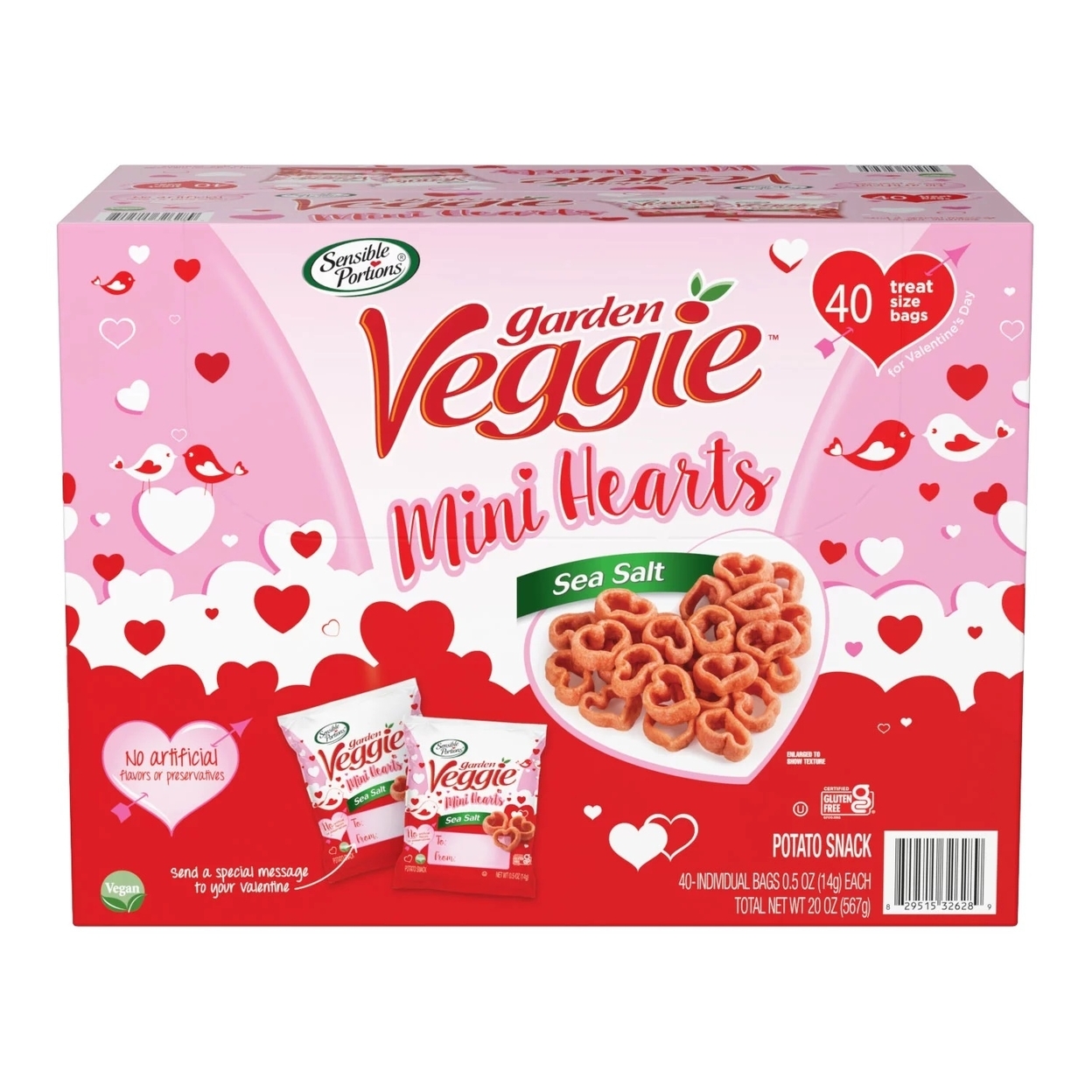 Sensible Portions Garden Veggie Snacks Mini Hearts, 0.5 Ounce (Pack Of 40)