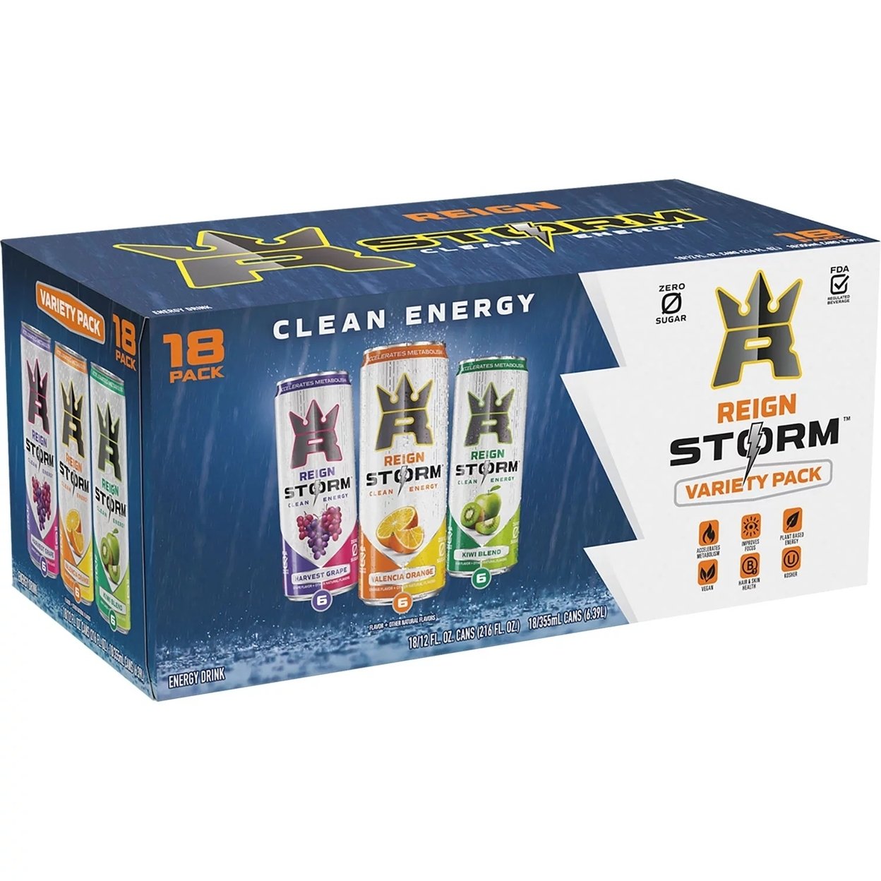 Reign Storm Variety Pack, 12 Fluid Ounce (Pack Of 18)