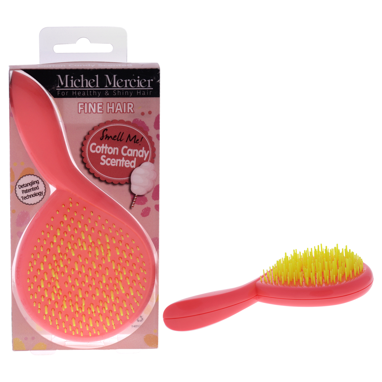 Michel Mercier The Girlie Scented Detangler Brush Cotton Candy Fine Hair - Purple-Pink Hair Brush 1 Pc