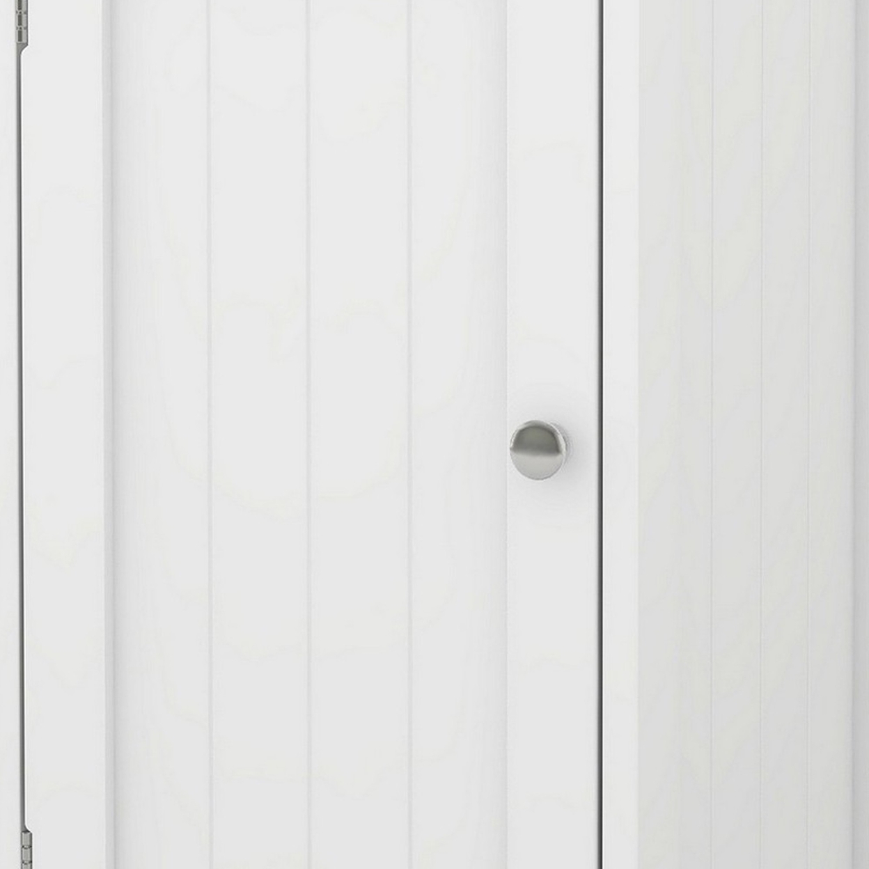 32 Inch Single Door Tall Storage Cabinet With 1 Open Shelf, Crisp White- Saltoro Sherpi